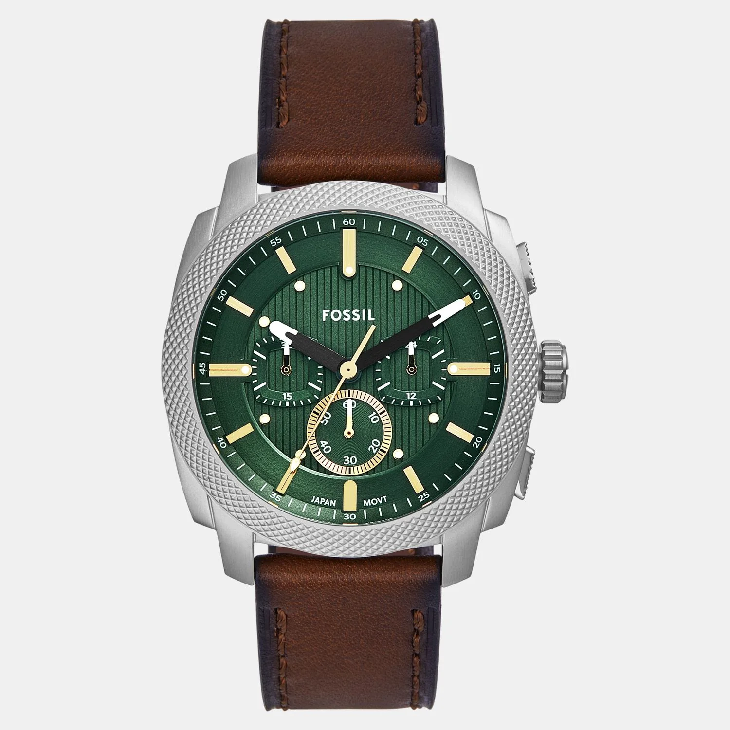 Machine Men Quartz Green Dial Chronograph Leather Watch FS6100 - Image 2