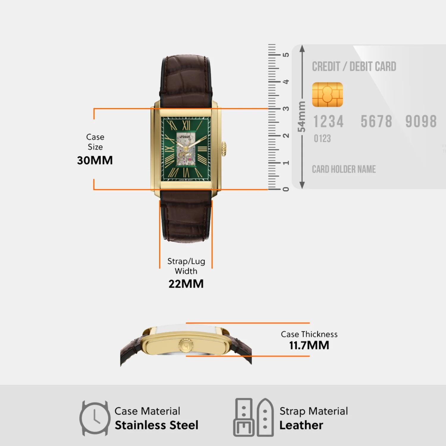 Carraway Men Automatic Green Dial Analog Leather Watch ME3271 - Image 6