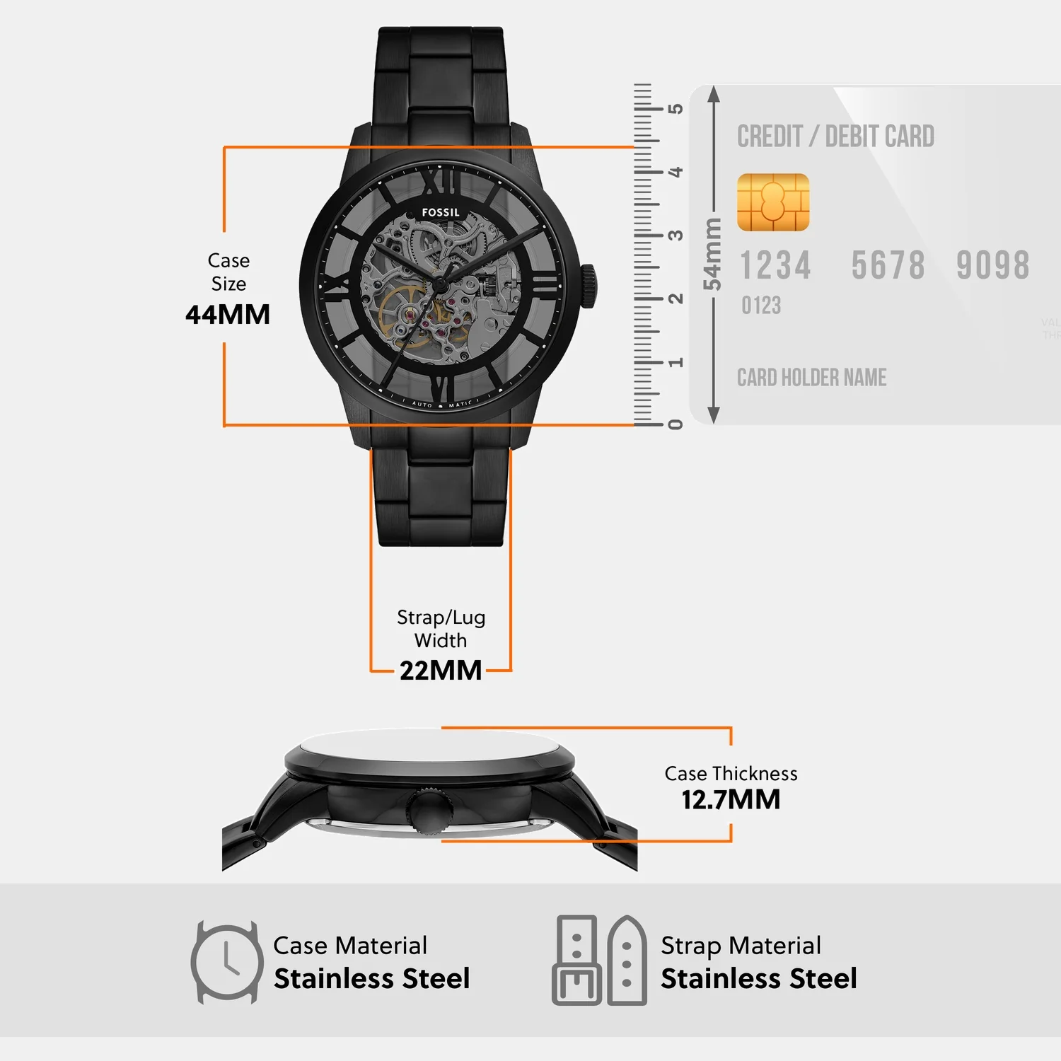Men Mechanical Clear Dial Analog Stainless Steel Watch ME3269 - Image 6