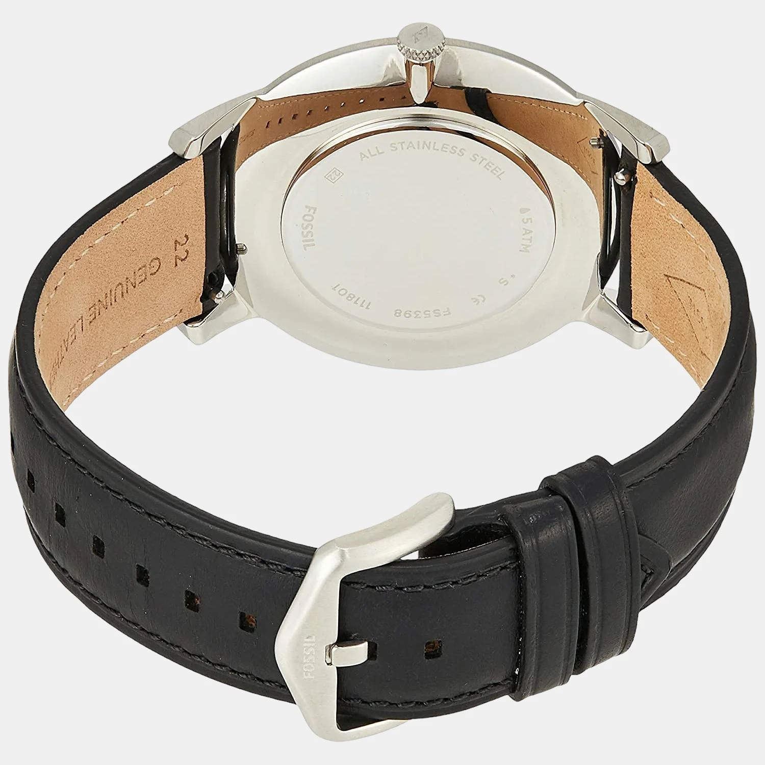 Men Quartz Black Dial Analog Leather Watch FS5398 - Image 2
