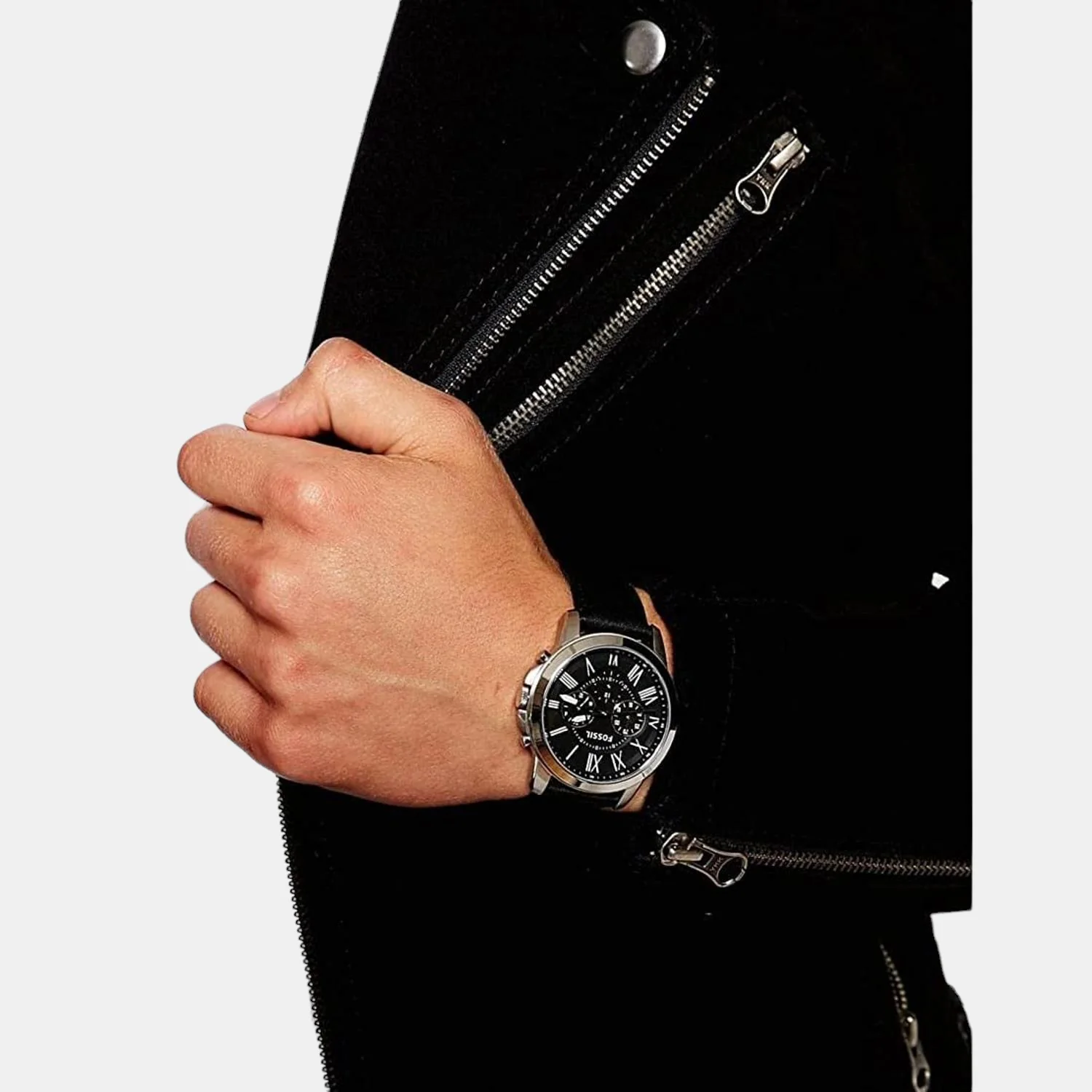 Men Quartz Black Dial Chronograph Leather Watch FS4812IE - Image 5