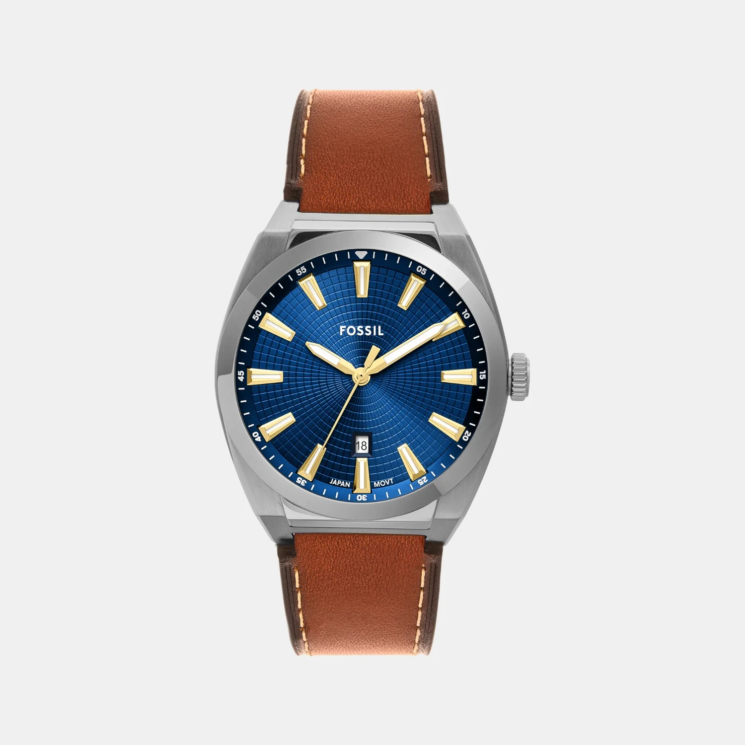 Men Quartz Blue Dial Analog Leather Watch FS6115 - Image 2