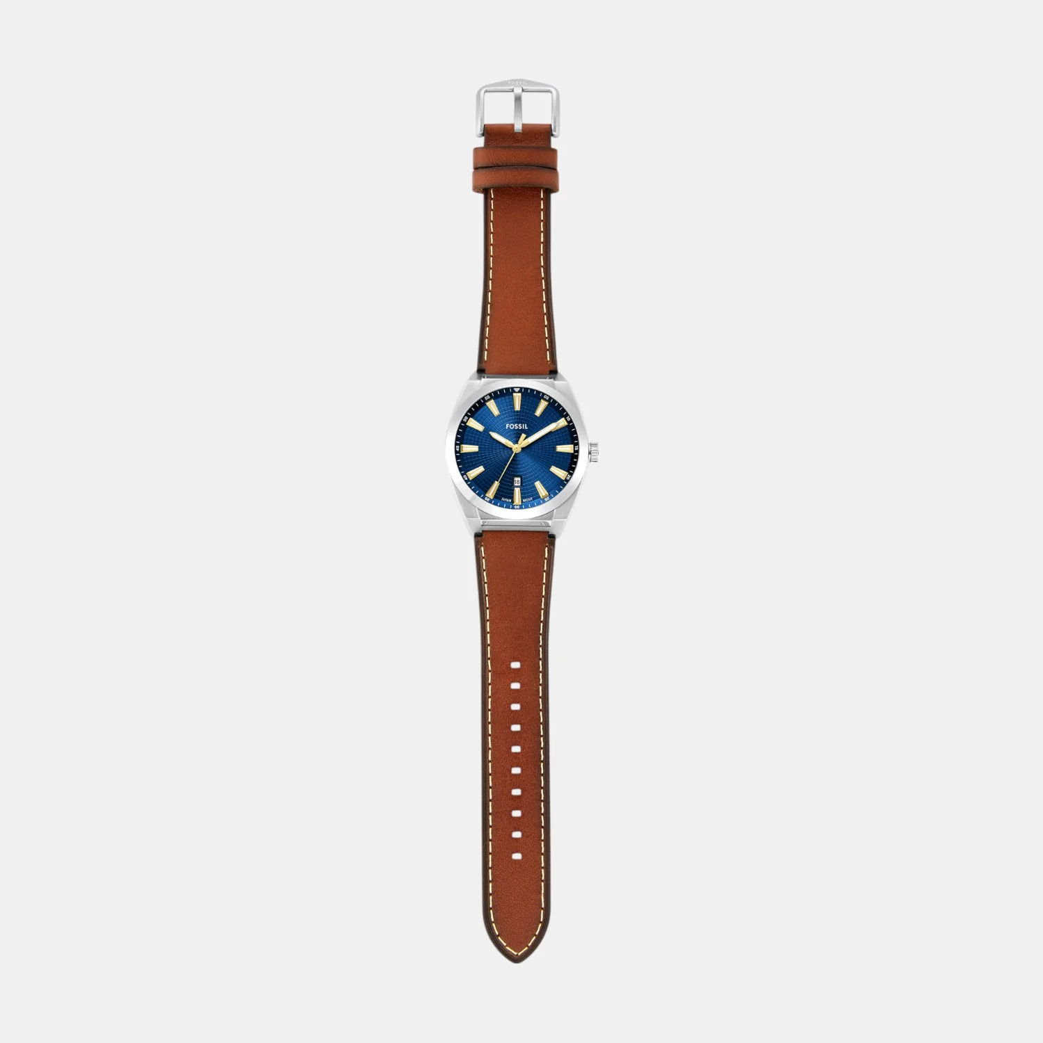 Men Quartz Blue Dial Analog Leather Watch FS6115 - Image 8