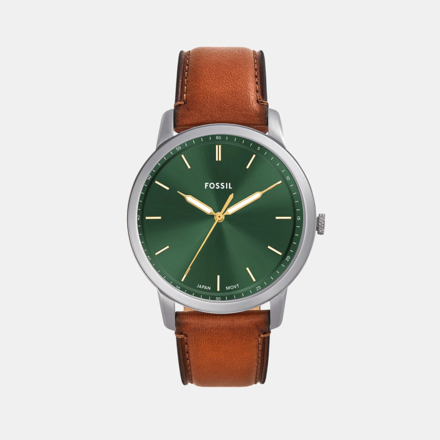 Minimalist Men Quartz Green Dial Analog Leather Watch FS6094 - Image 2