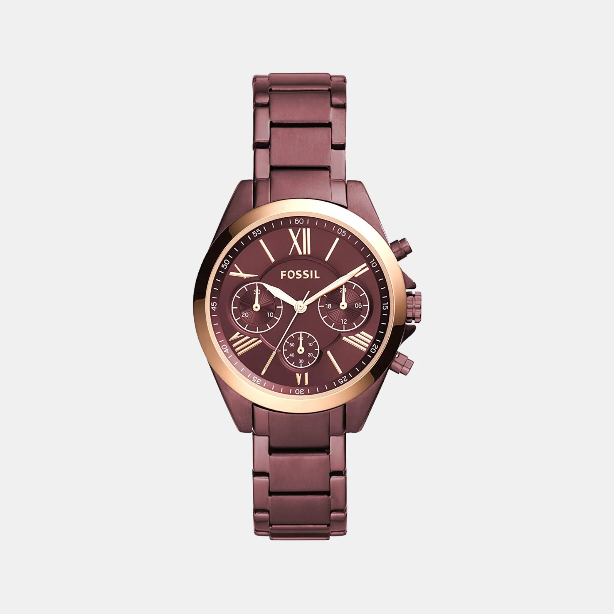 Modern Courier Women Quartz Purple Dial Chronograph Stainless Steel Watch BQ3281