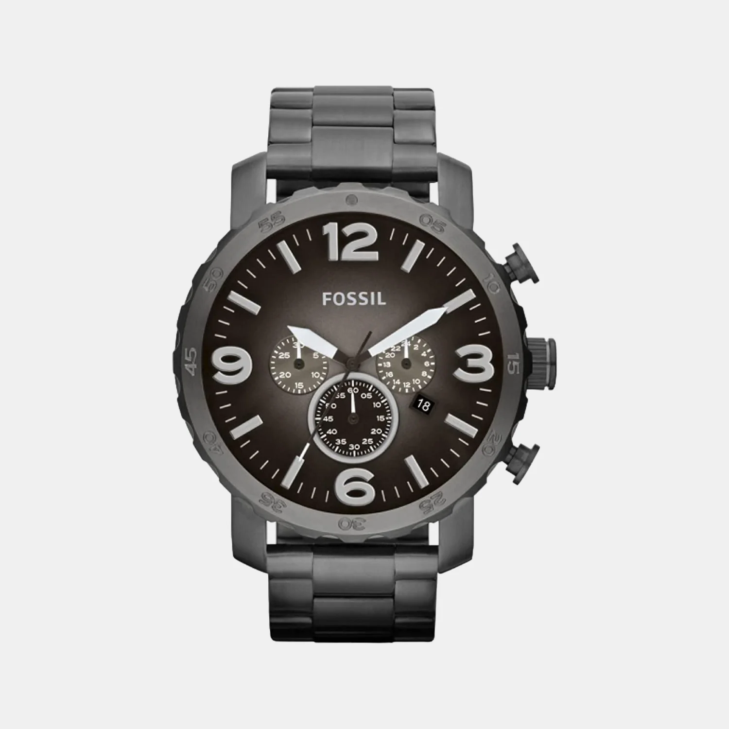 Nate Men Quartz Grey Dial Chronograph Stainless Steel Watch JR1437