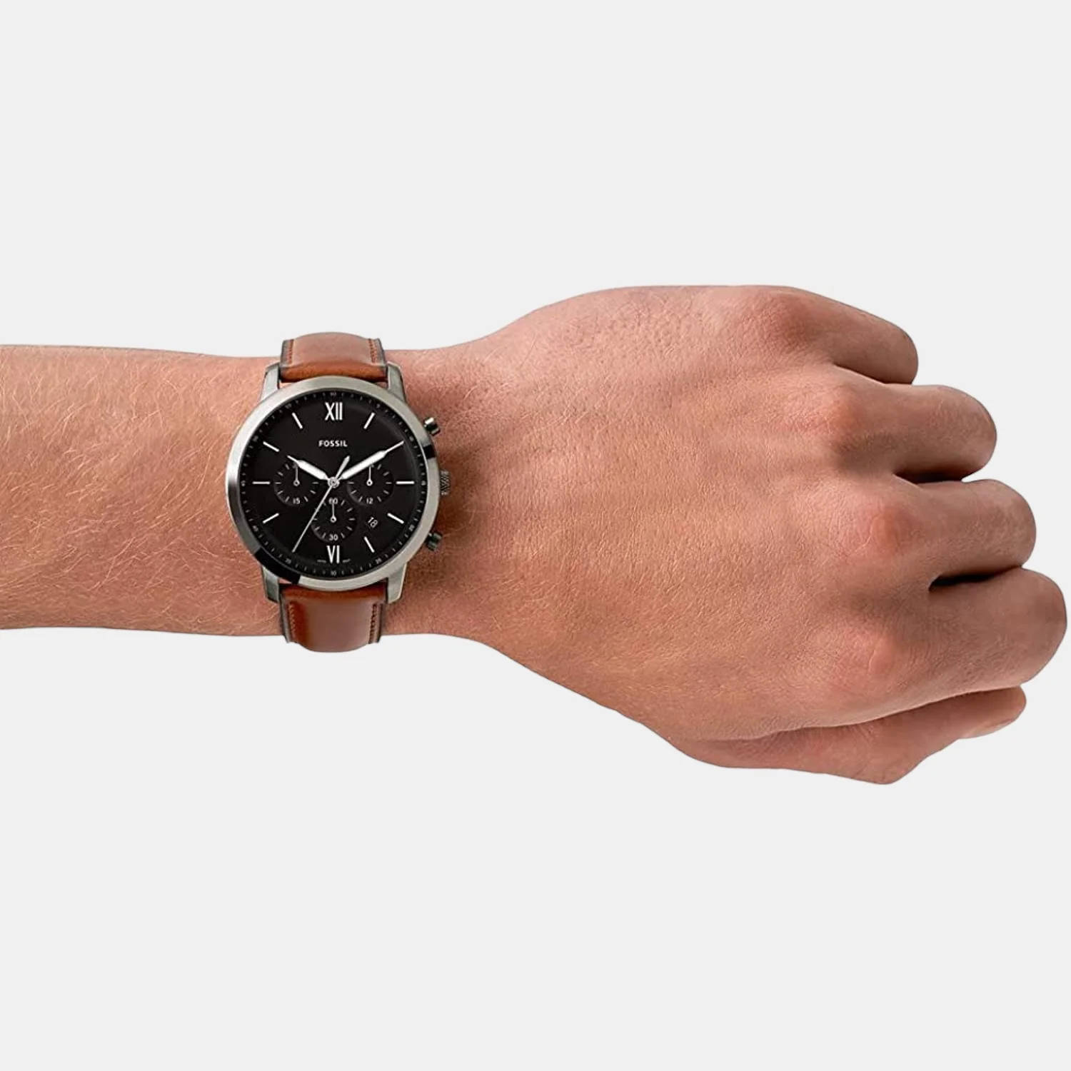 Neutra Chrono Men Quartz Grey Dial Chronograph Leather Watch FS5512 - Image 4