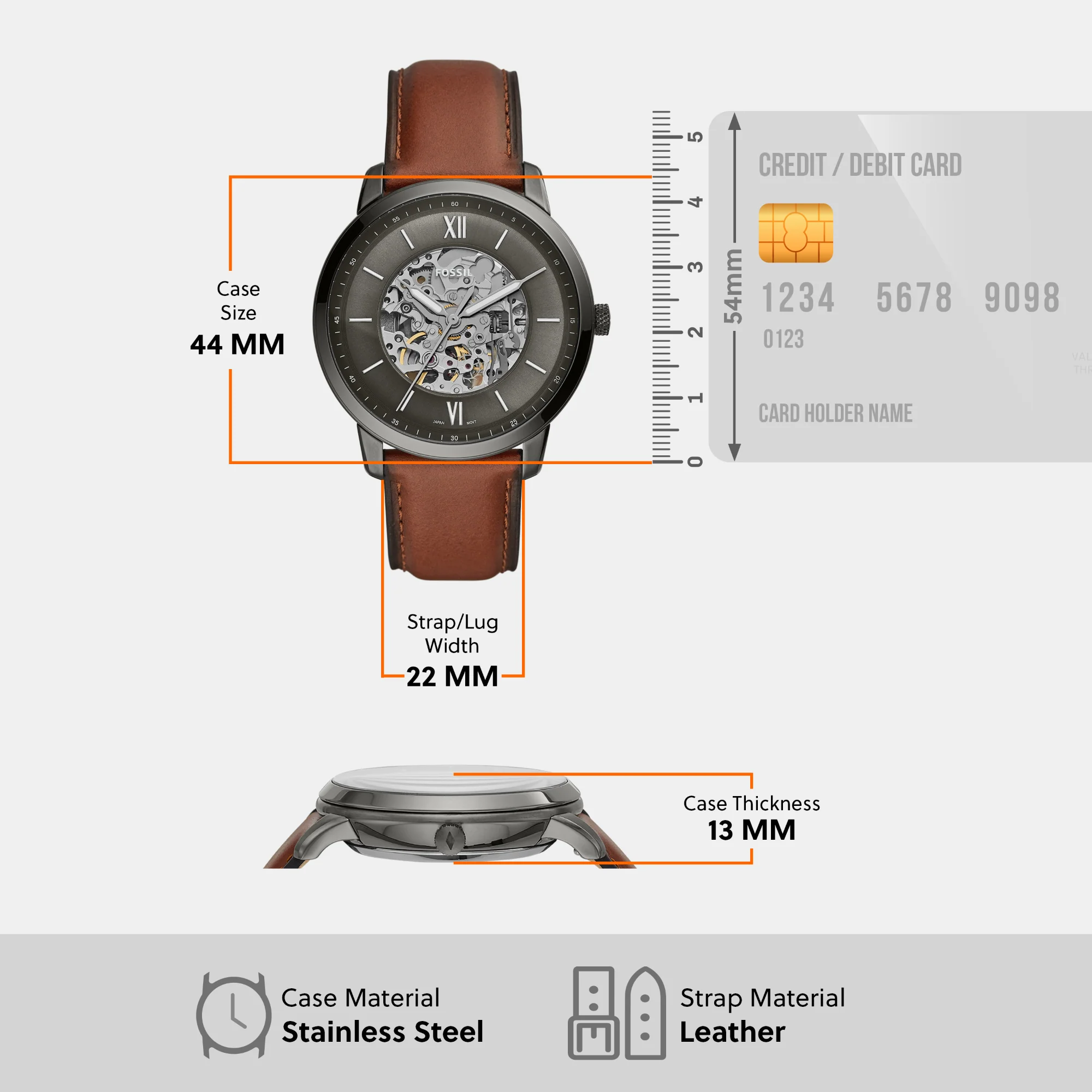 Neutra Men Automatic Smoke Dial Analog Leather Watch ME3161 - Image 8