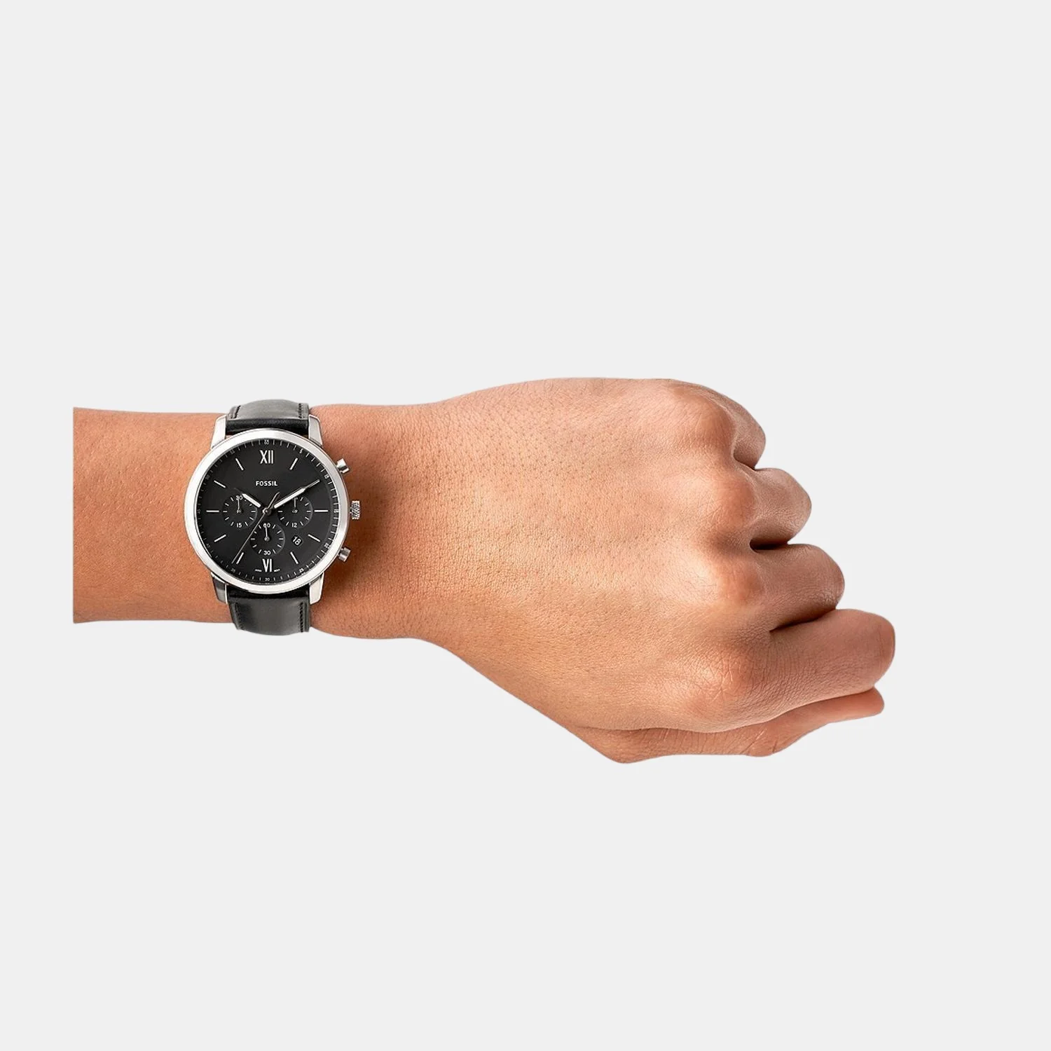 Neutra Men Quartz Black Dial Chronograph Leather Watch FS5452 - Image 4