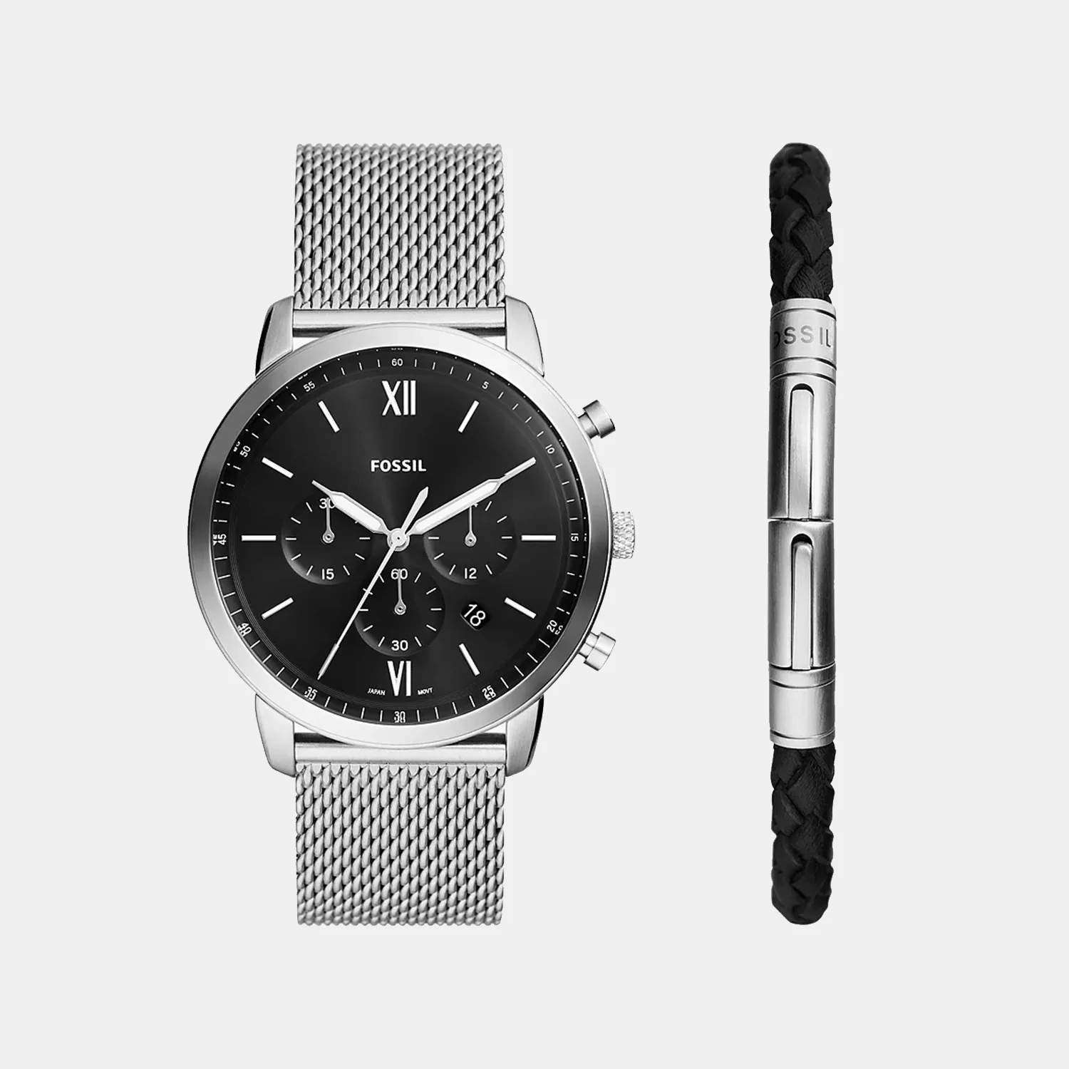 Neutra Men Quartz Black Dial Chronograph Mesh Watch FS6020SET