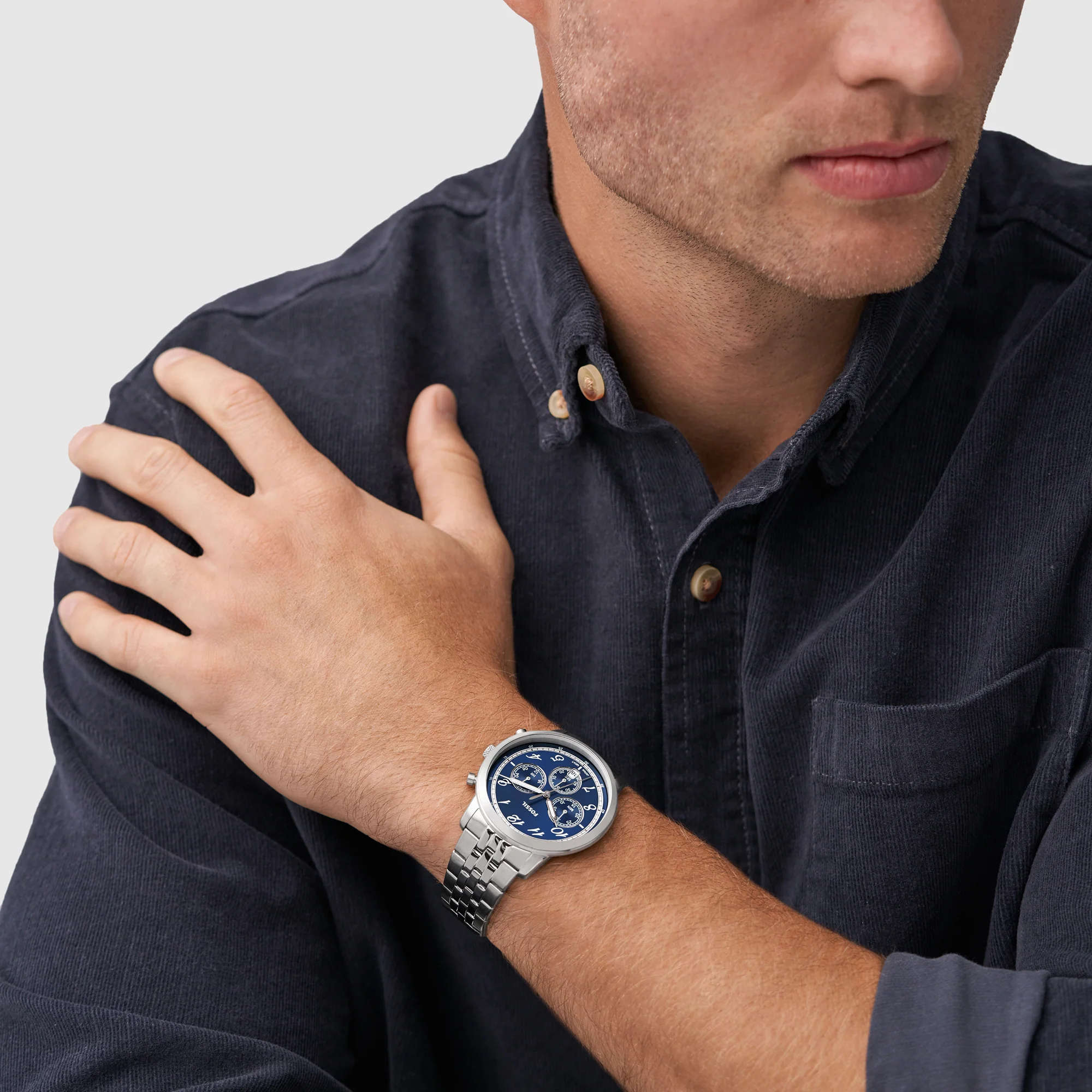 Neutra Men Quartz Blue Dial Chronograph Stainless Steel Watch FS6025 - Image 4