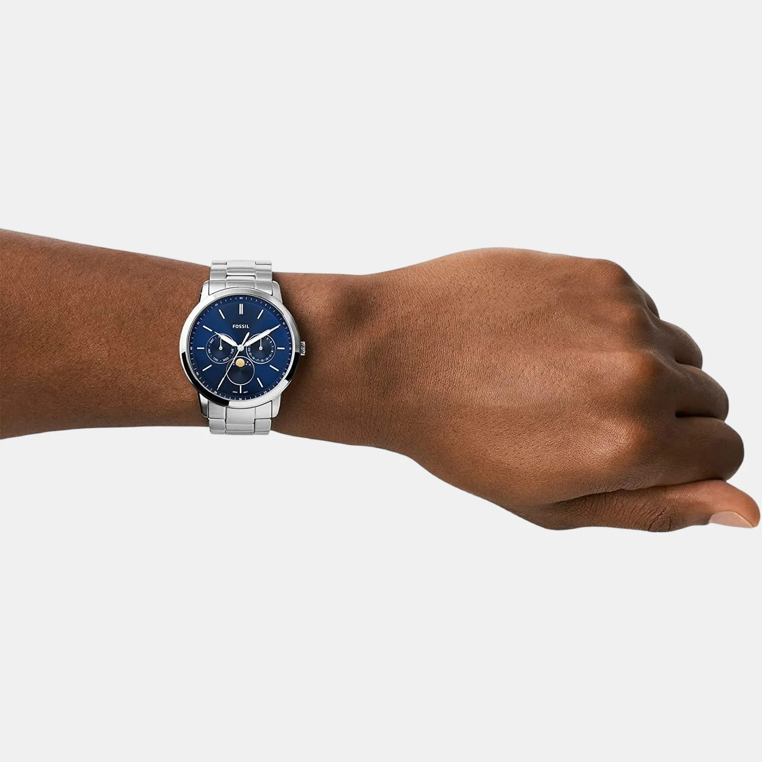 Neutra Men Quartz Blue Dial Multi-Function Stainless Steel Watch FS5907 - Image 4