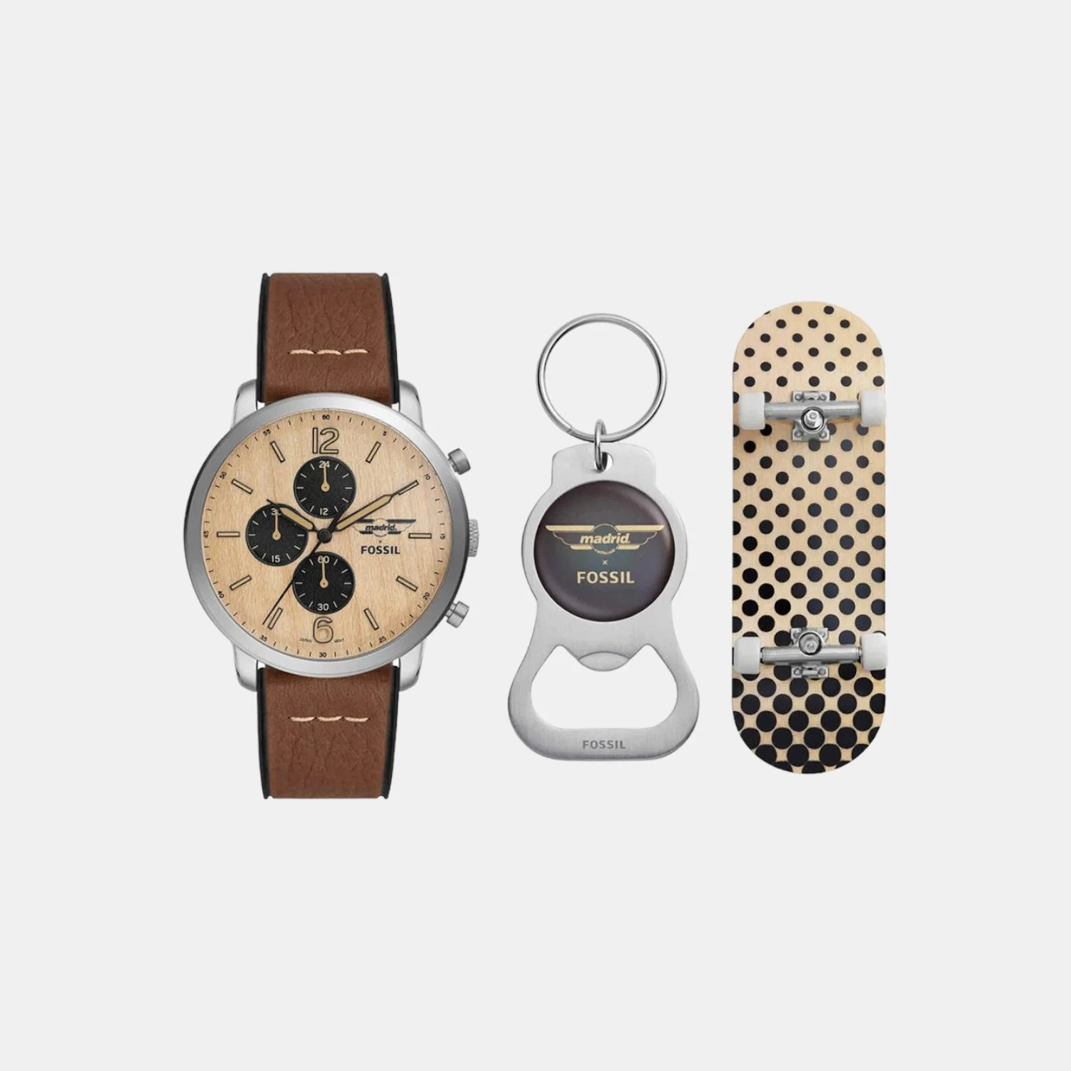 Neutra Men Quartz Brown Dial Chronograph Leather Watch LE1149SET