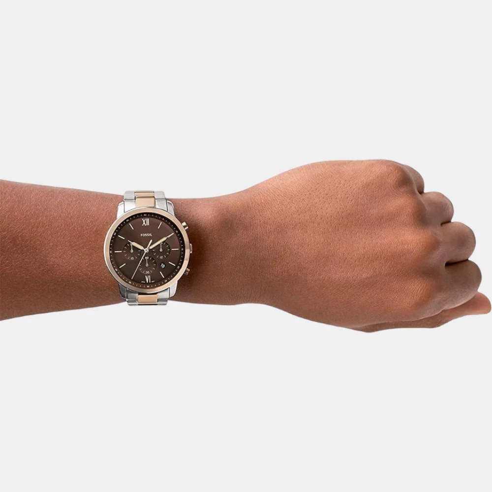 Neutra Men Quartz Brown Dial Chronograph Stainless Steel Watch FS5869 - Image 3