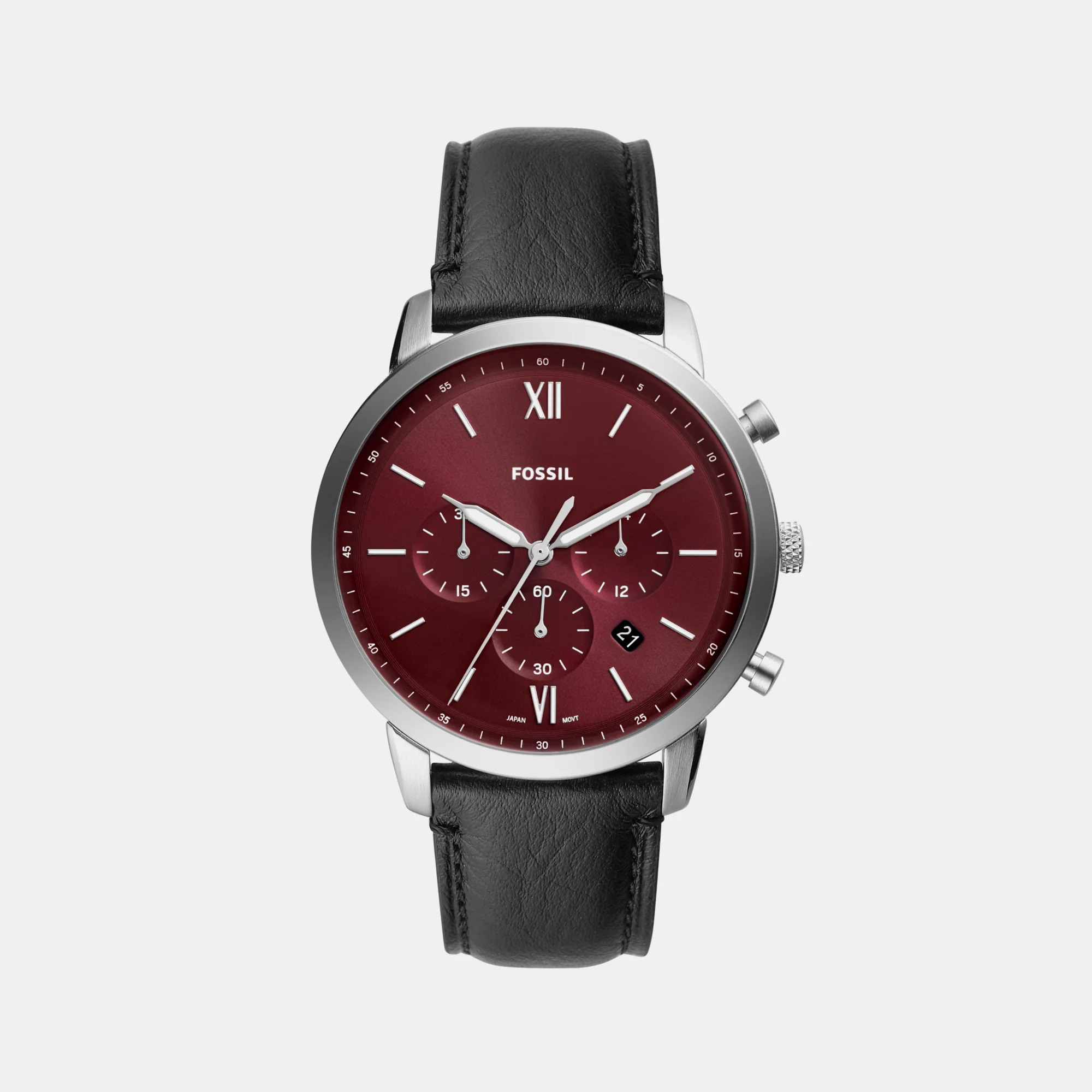 Neutra Men Quartz Burgundy Dial Chronograph Leather Watch FS6016