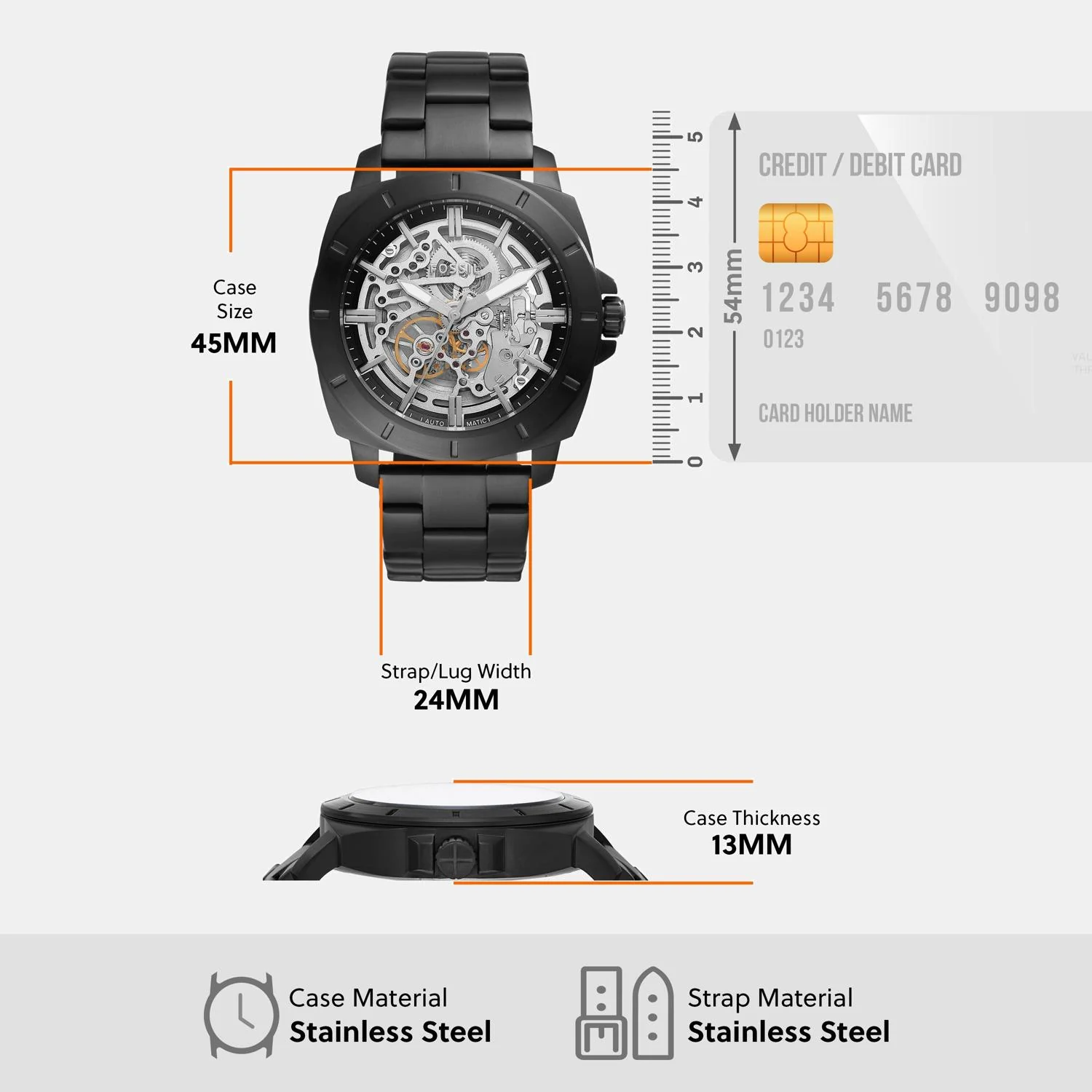Privateer Sport Men Automatic Clear Dial Analog Stainless Steel Watch BQ2426 - Image 4