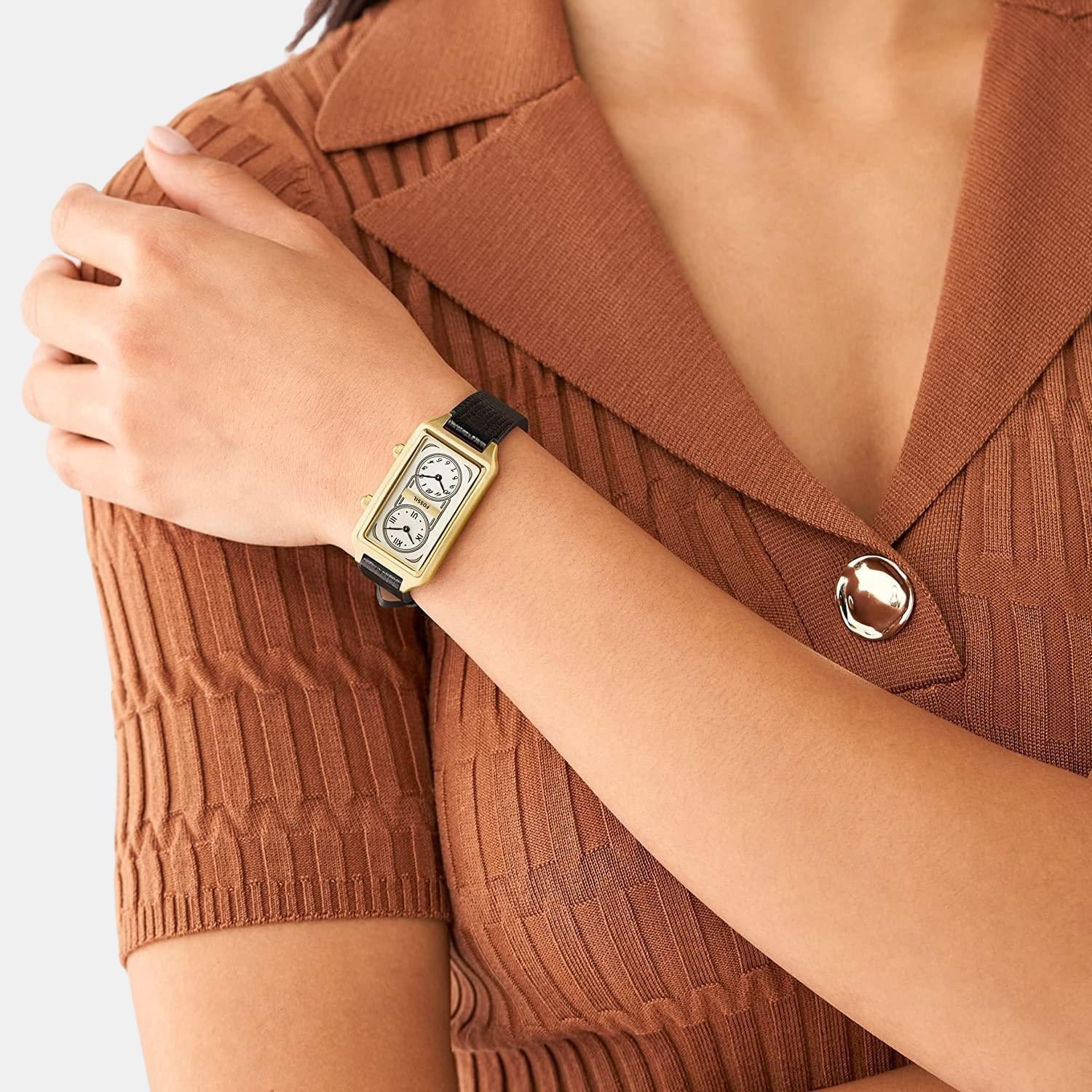 Raquel Women Quartz Cream Dial Analog Leather Watch ES5227 - Image 5