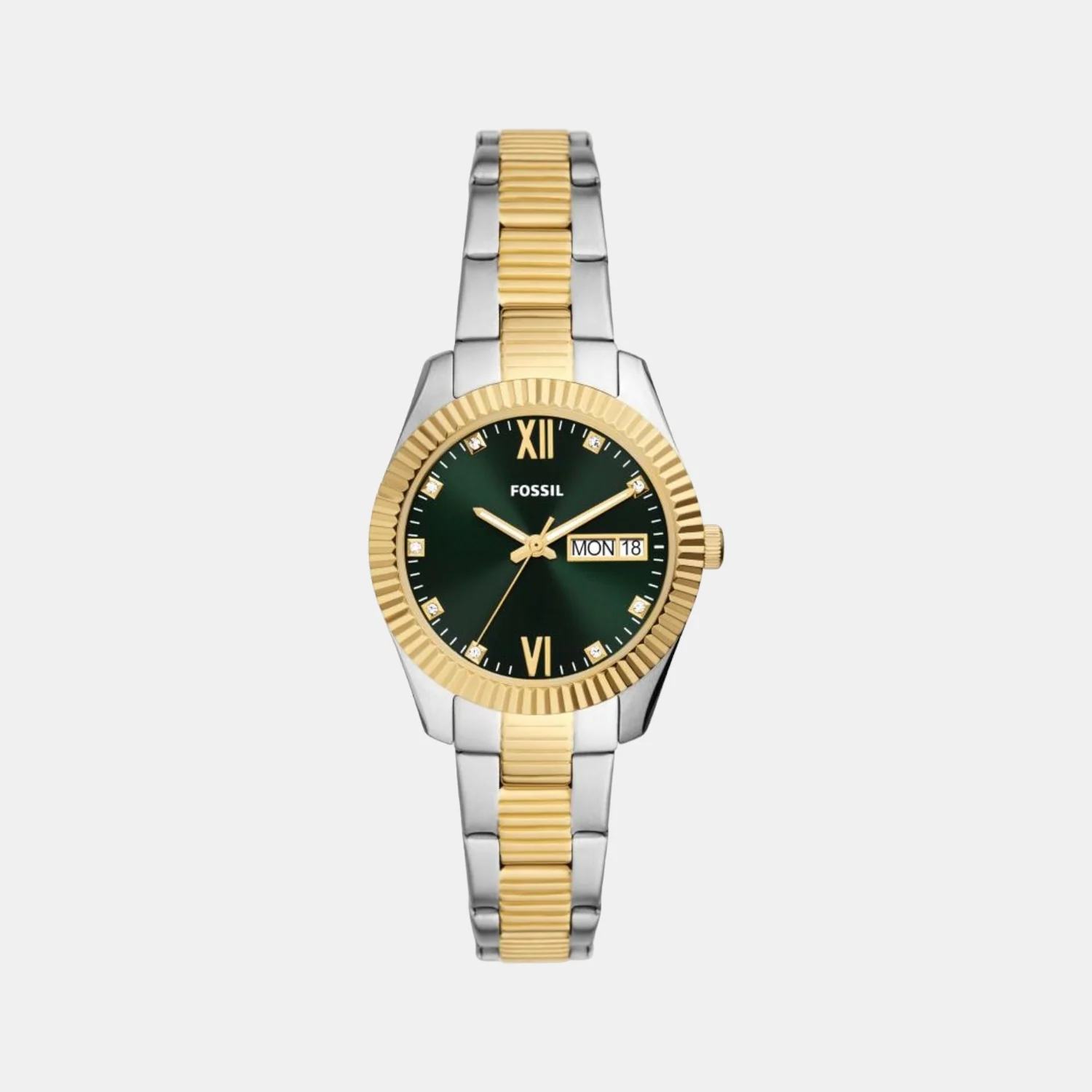 Scarlette Women Quartz Green Dial Analog Stainless Steel Watch ES5240