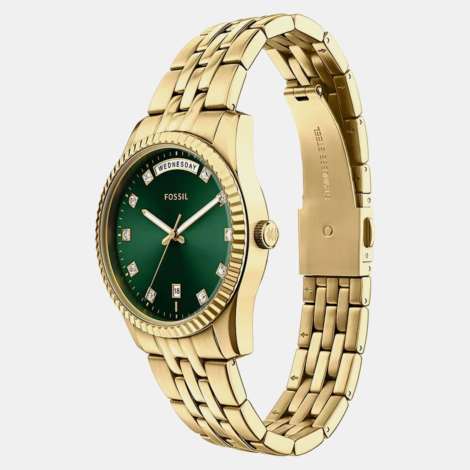 Scarlette Women Quartz Green Dial Analog Stainless Steel Watch ES5460 - Image 3