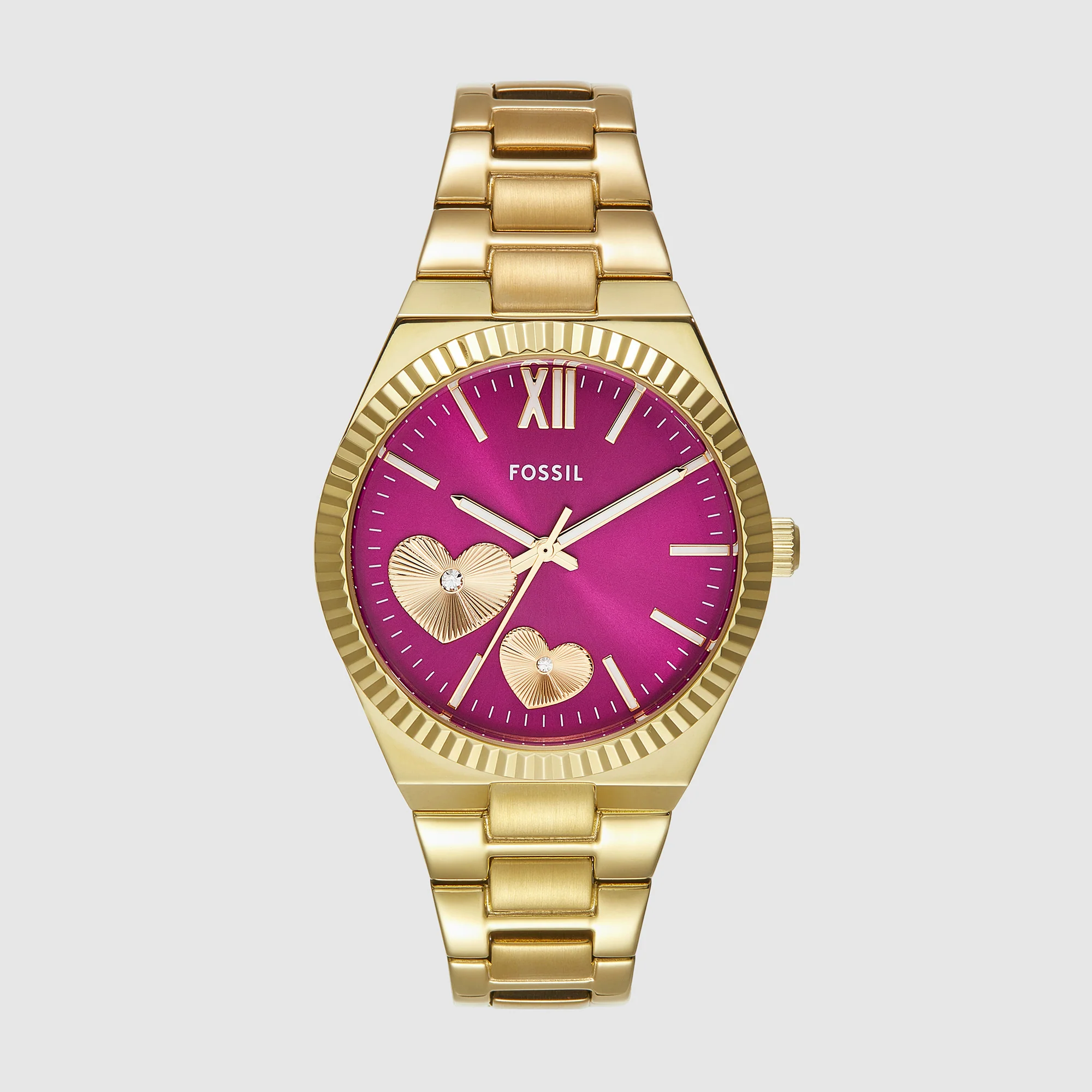 Scarlette Women Quartz Pink Dial Analog Stainless Steel Watch ES5325