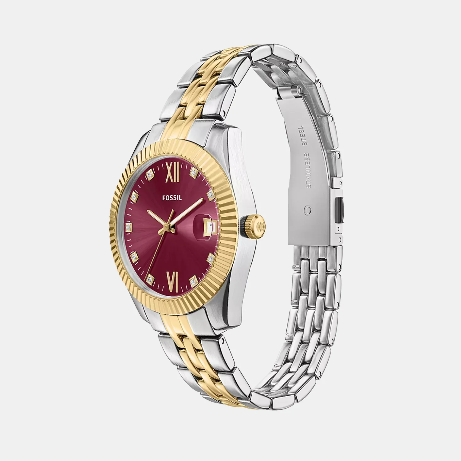 Scarlette Women Quartz Pink Dial Analog Stainless Steel Watch ES5461 - Image 2