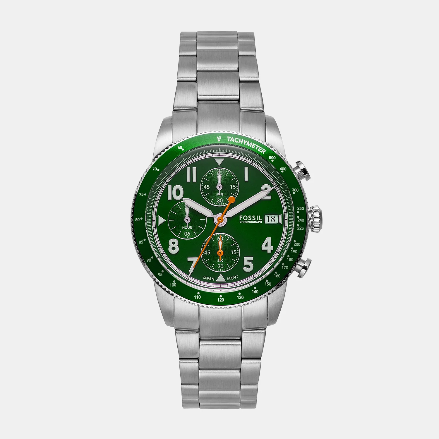 Sport Tourer Men Quartz Green Dial Chronograph Stainless Steel Watch FS6048 - Image 2