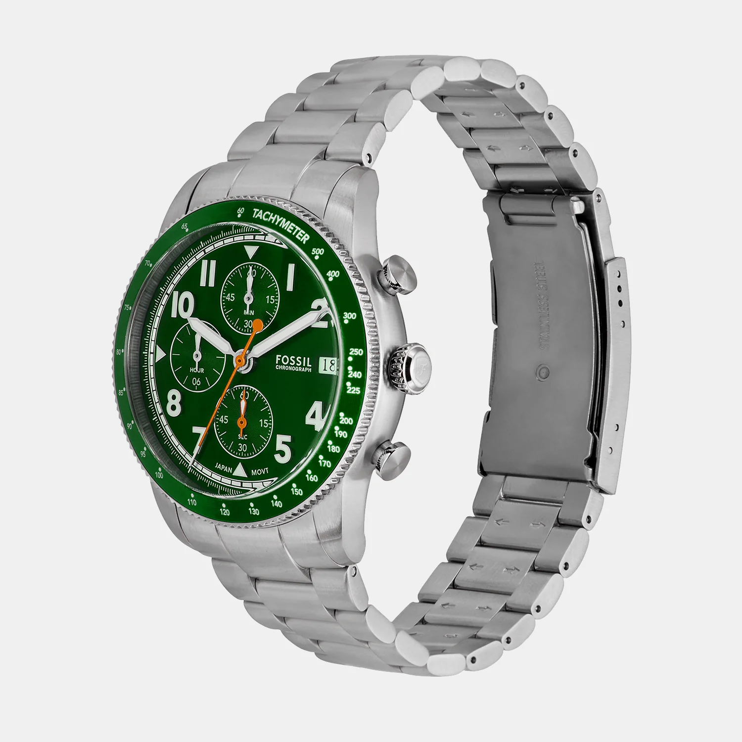 Sport Tourer Men Quartz Green Dial Chronograph Stainless Steel Watch FS6048 - Image 3