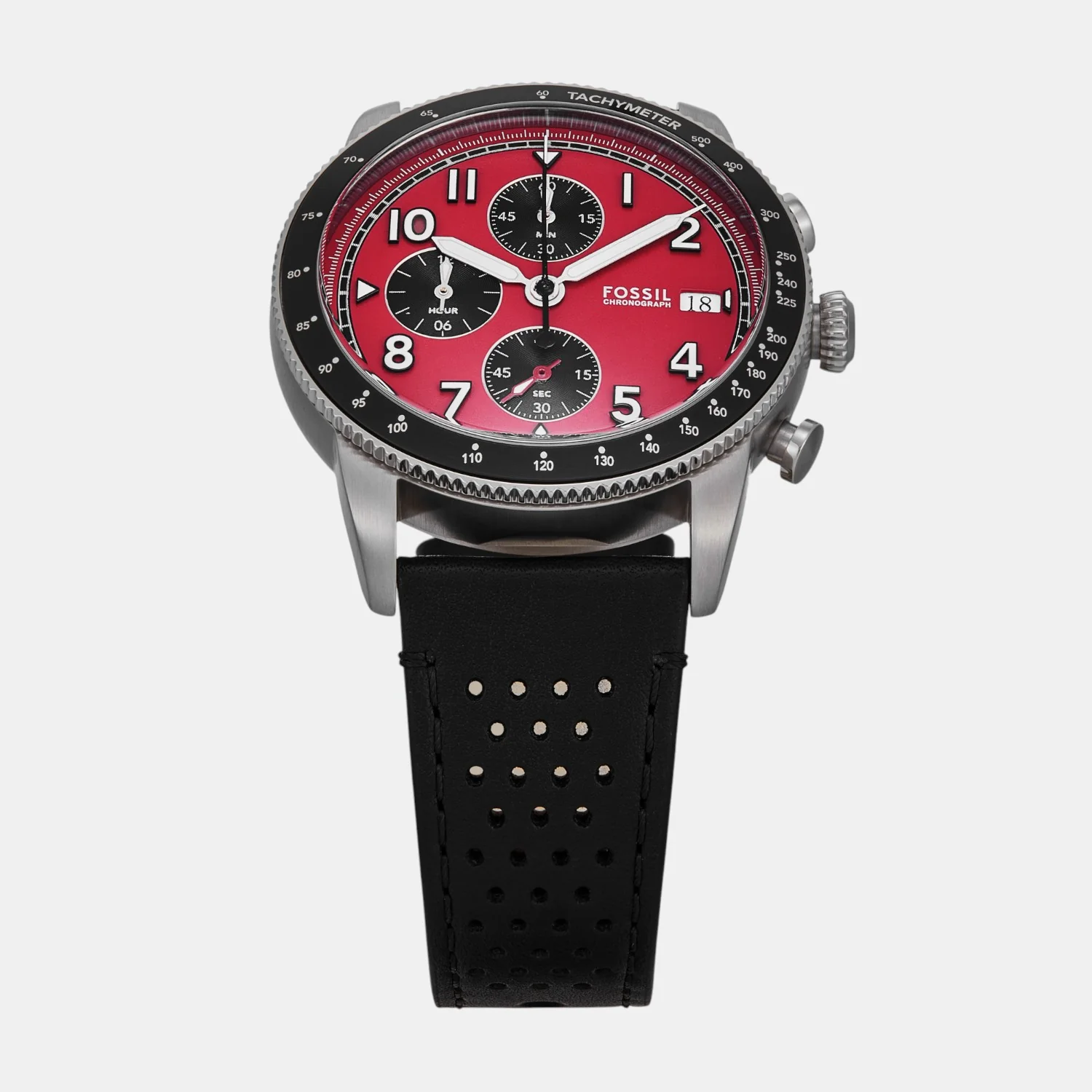 Sport Tourer Men Quartz Red Dial Chronograph Leather Watch FS6086 - Image 3