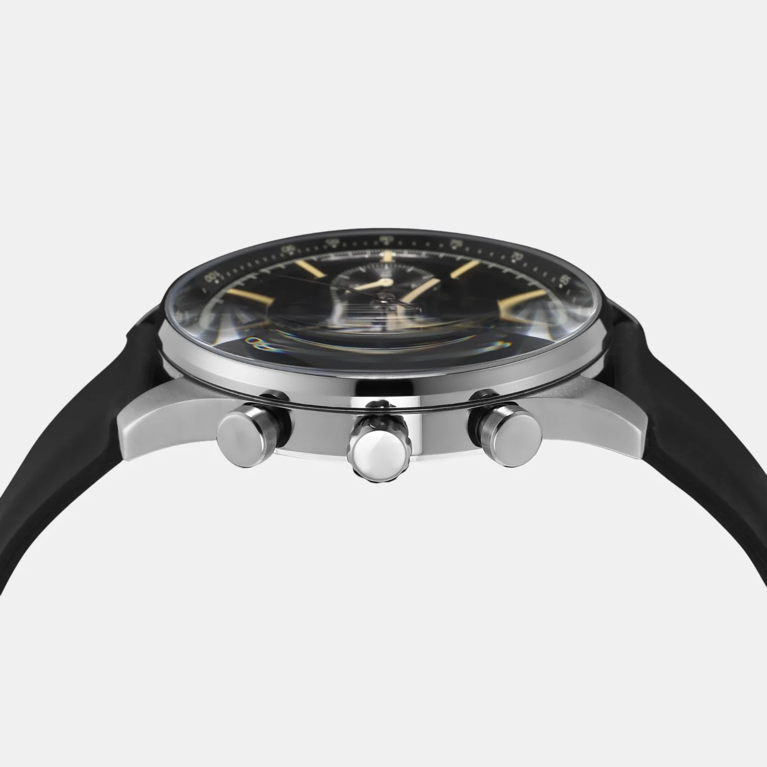 Sullivan Men Quartz Black Dial Chronograph Silicone Watch BQ2746 - Image 6