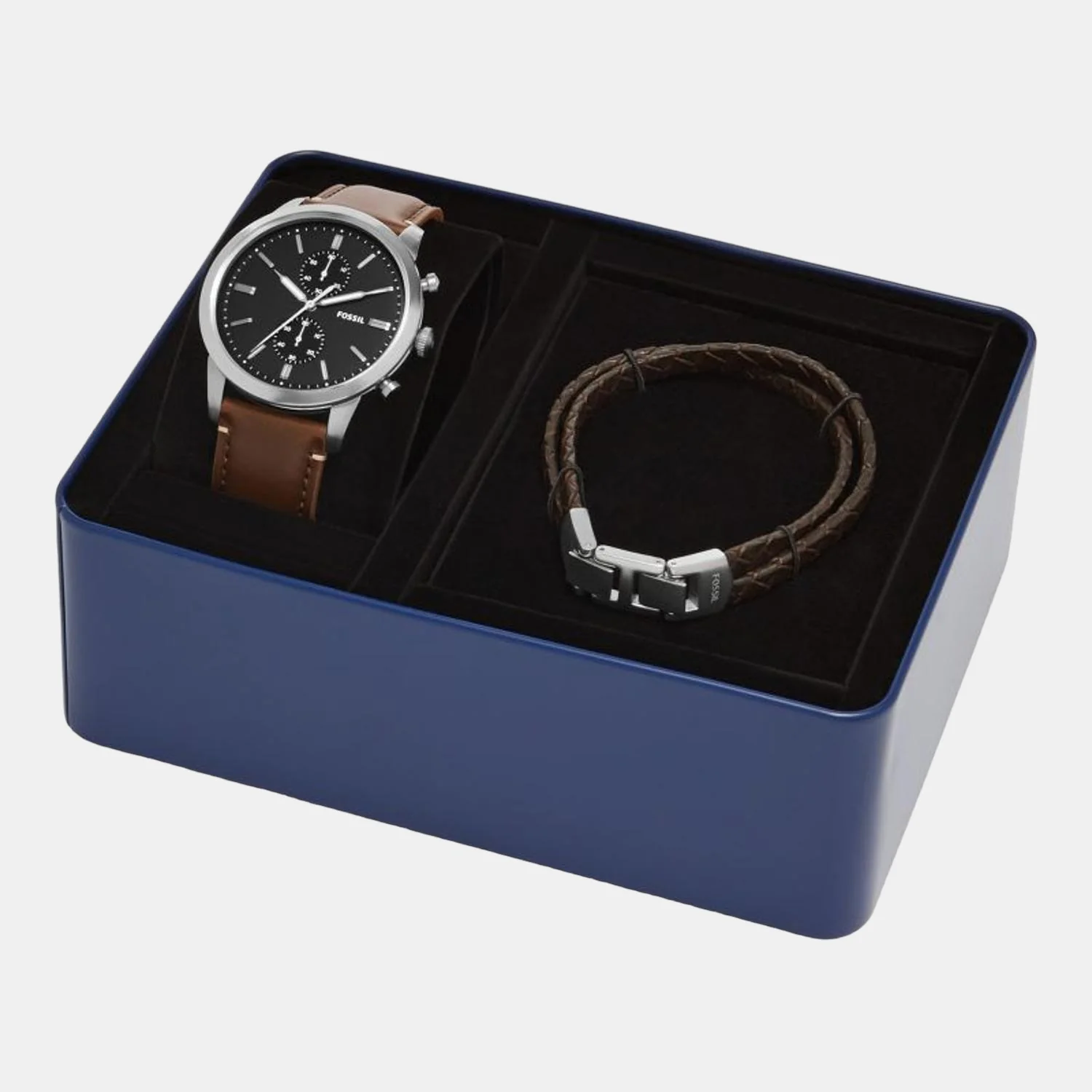 Townsman Men Quartz Black Dial Analog Leather Watch FS5967SET - Image 6