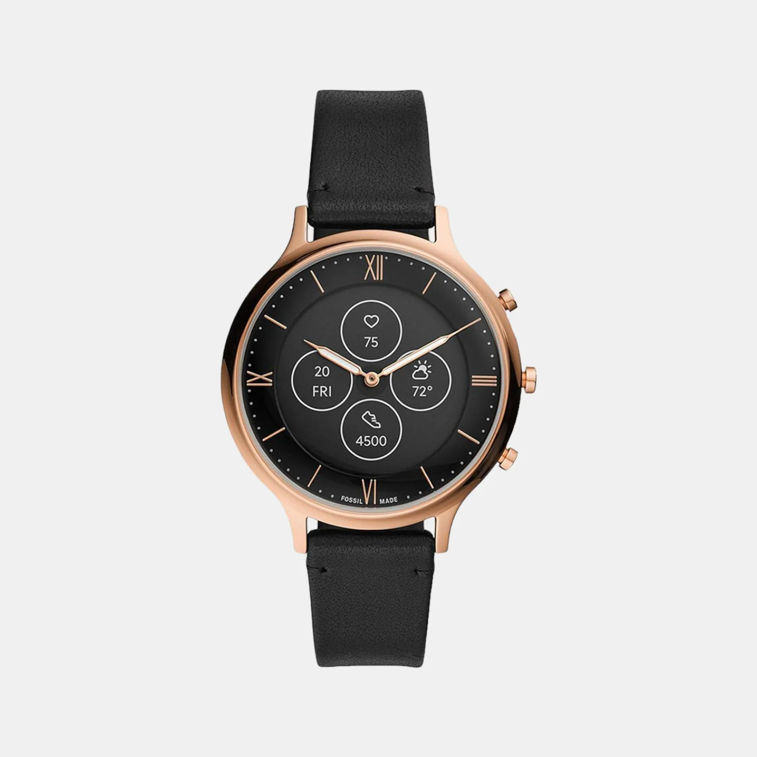 Women Processor Black Dial Hybrid Leather Watch FTW7011