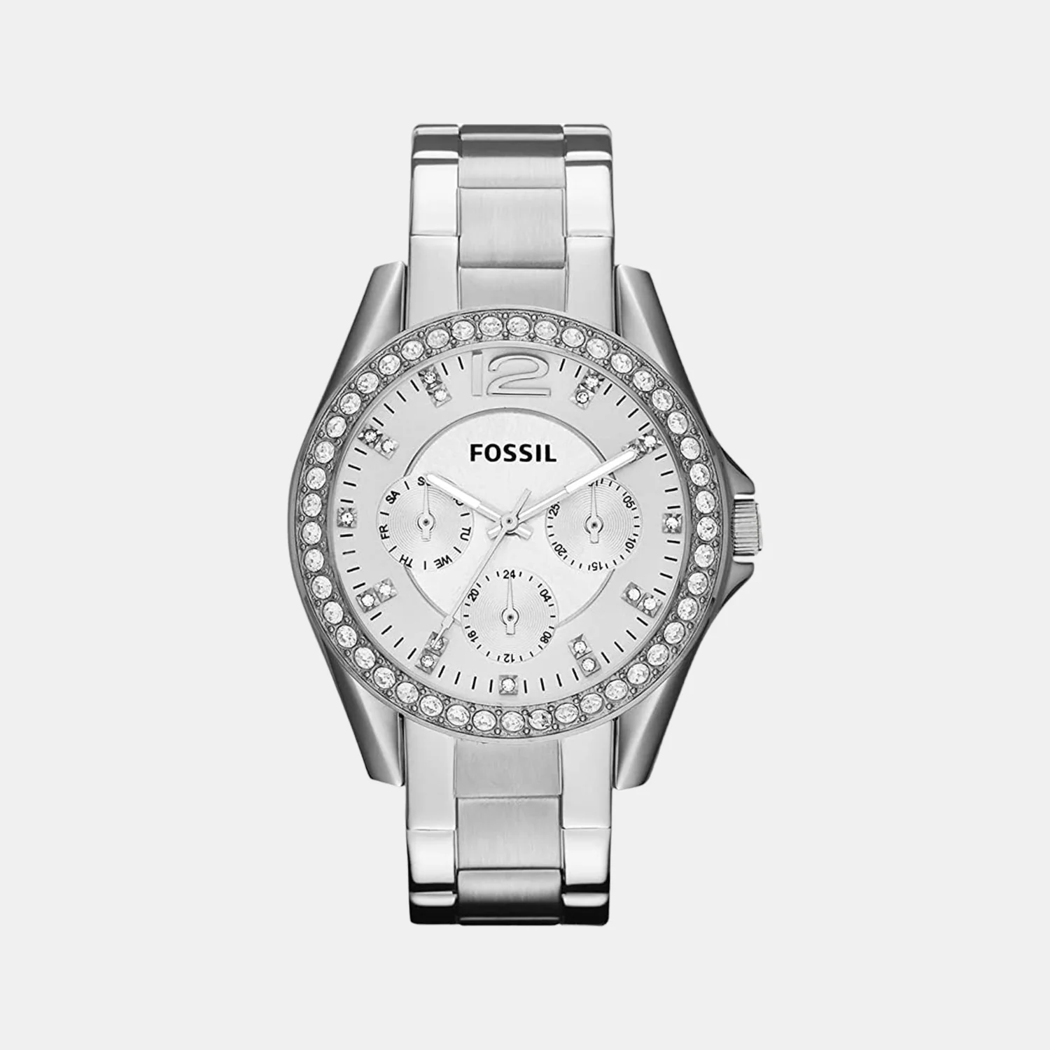 Women Quartz Silver Dial Chronograph Stainless Steel Watch ES3202I