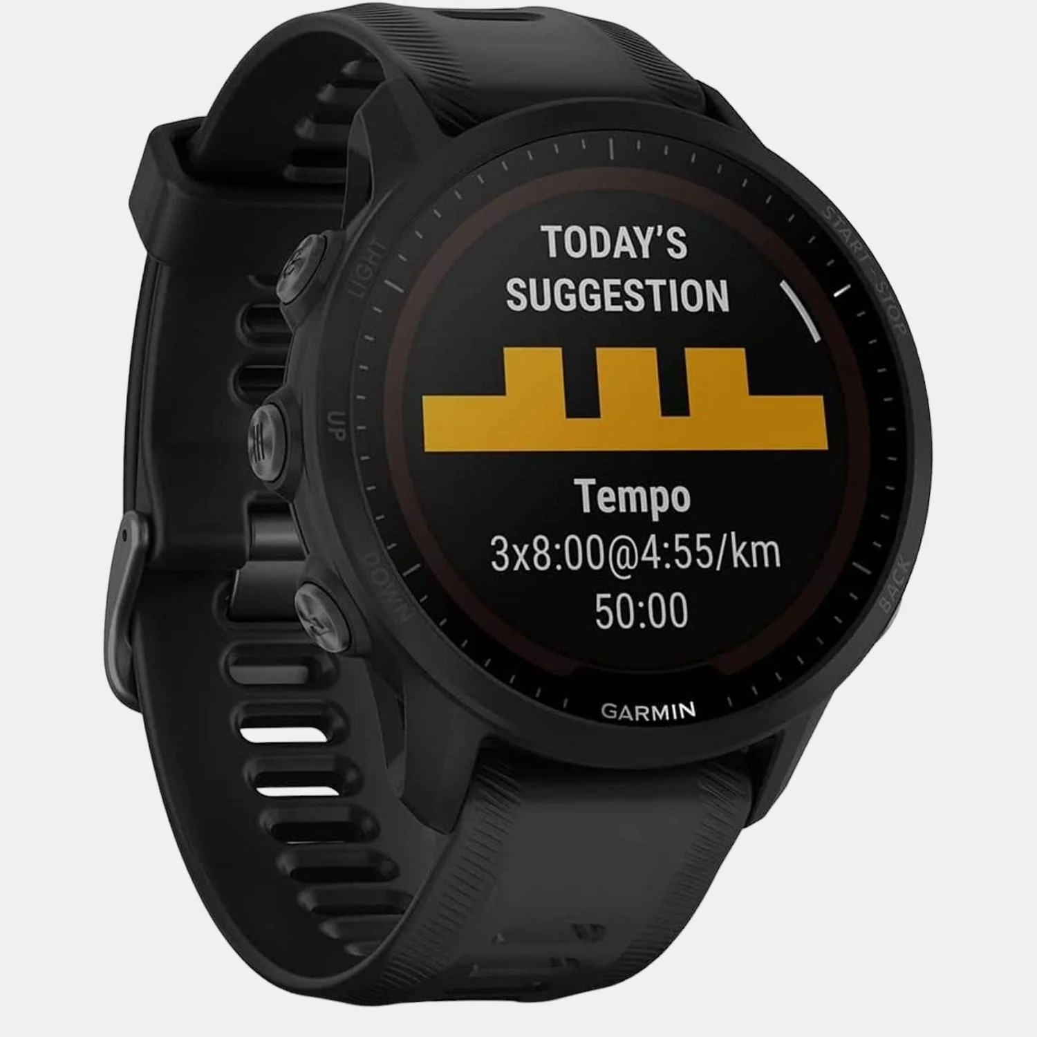 Men Processor Black Dial Digital Silicone Watch FORERUNNER 955 BLACK 010-02638-J0 - Image 3