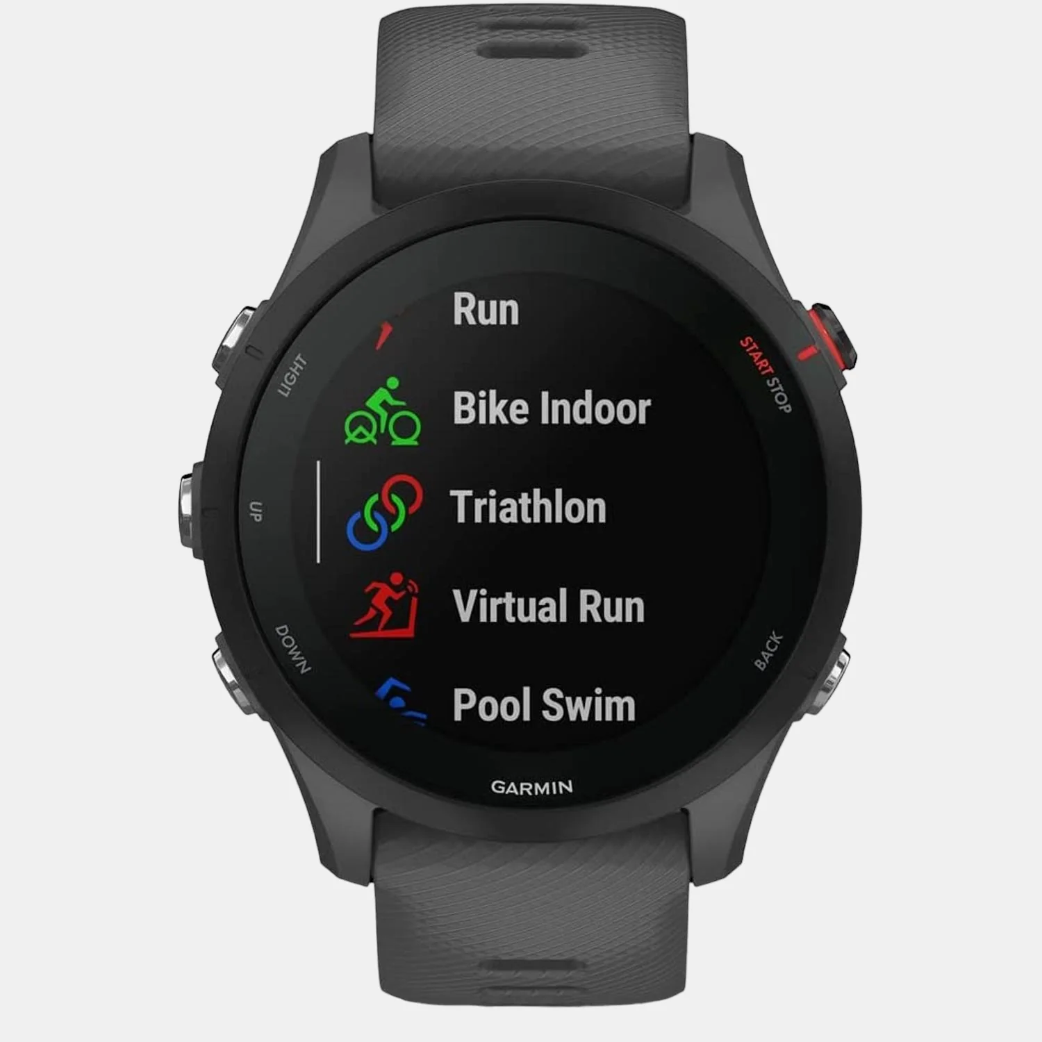 Men Processor Black Dial LCD Silicone Watch FORERUNNER 255 BASICSLATEGREY 010-02641-43 - Image 6
