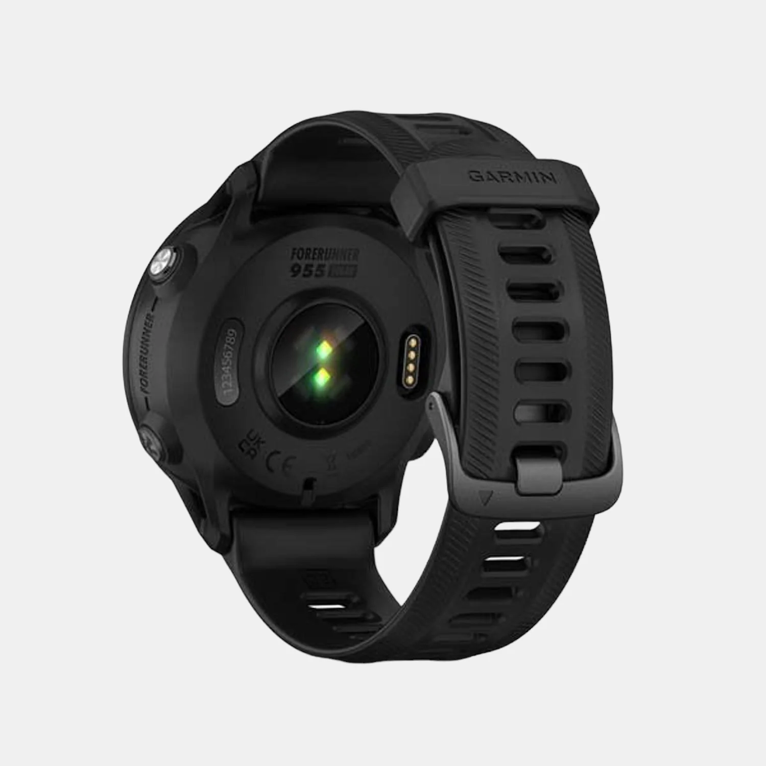 Men Processor Two Tone Dial LCD Silicone Watch FORERUNNER 955 SOLAR BLACK 010-02638-H0 - Image 5