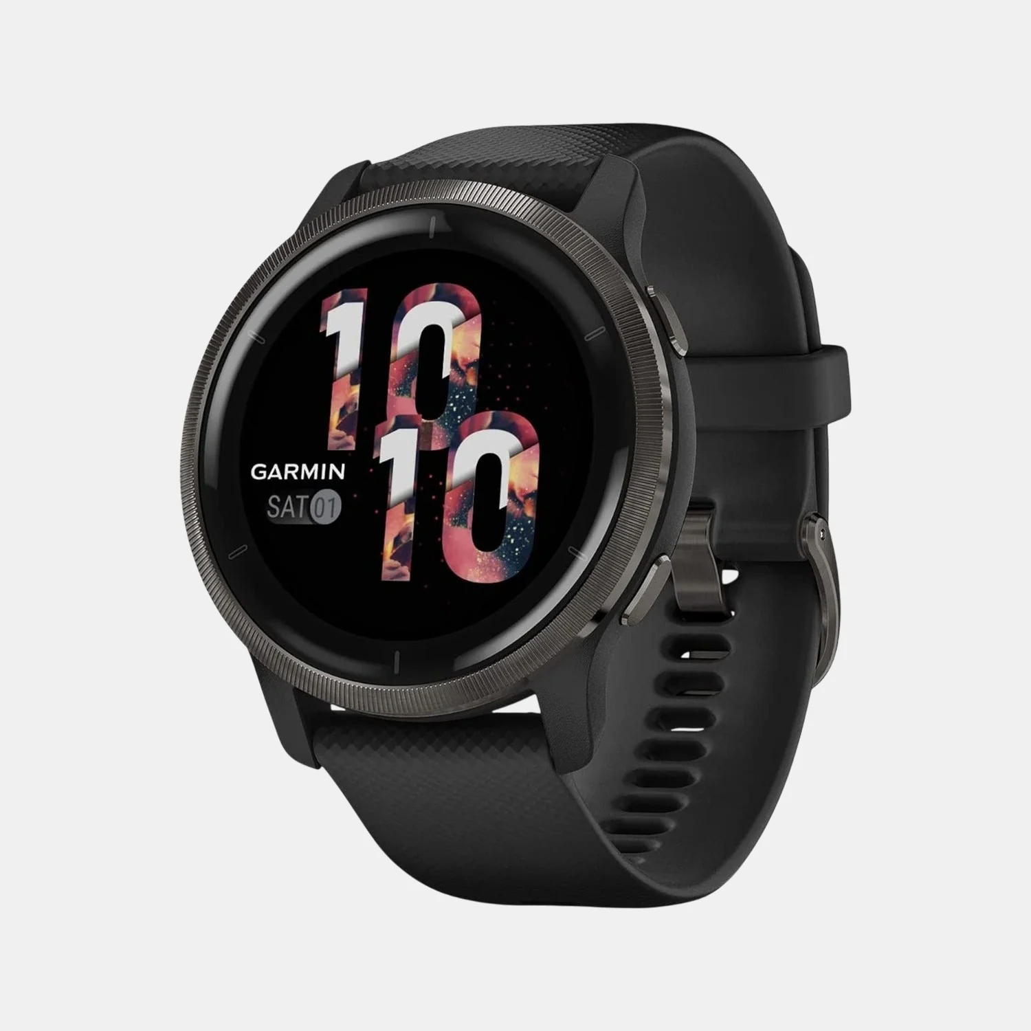 Unisex Processor Black Dial Amoled Silicone Watch VENU 2 010-02430-71 - Image 2