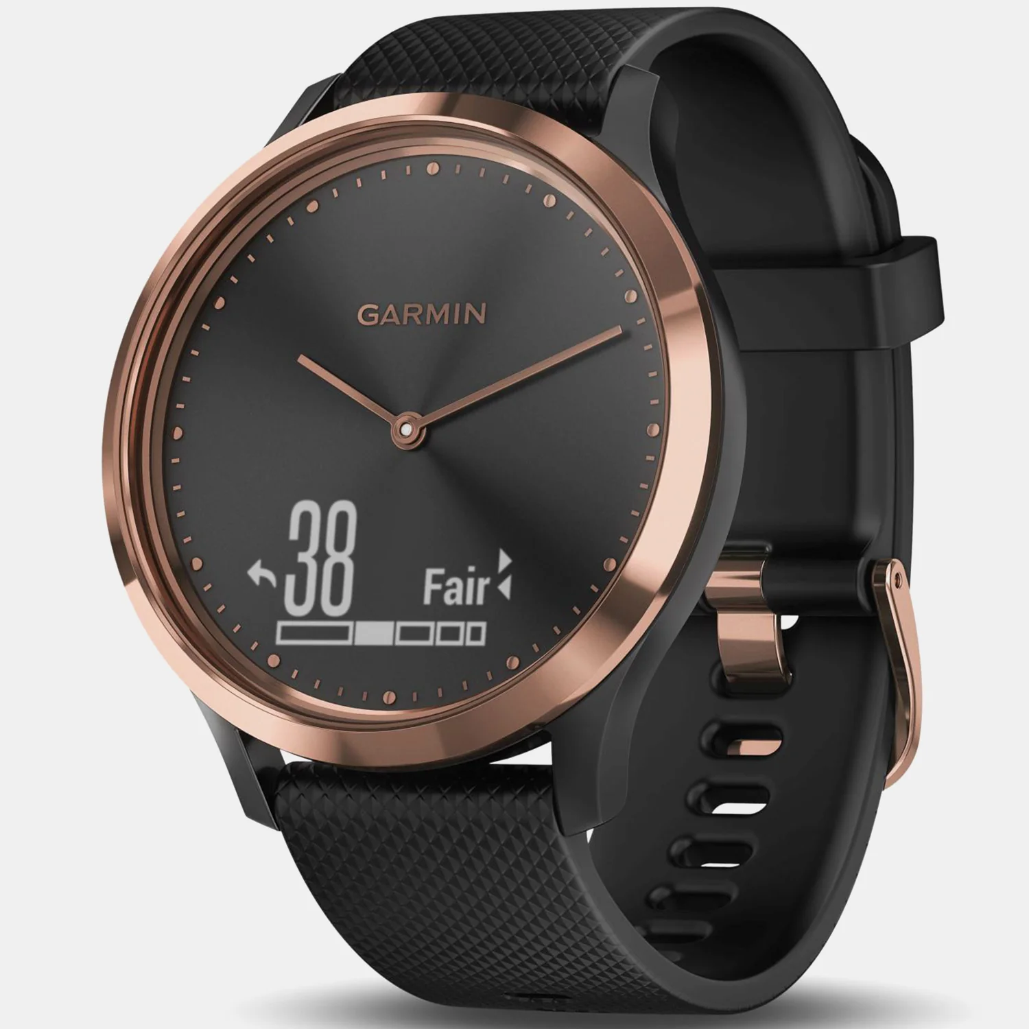 Unisex Quartz Black Dial Digital Silicone Watch Vivomove Hr Sea Sport Black-rose Gold - Image 6