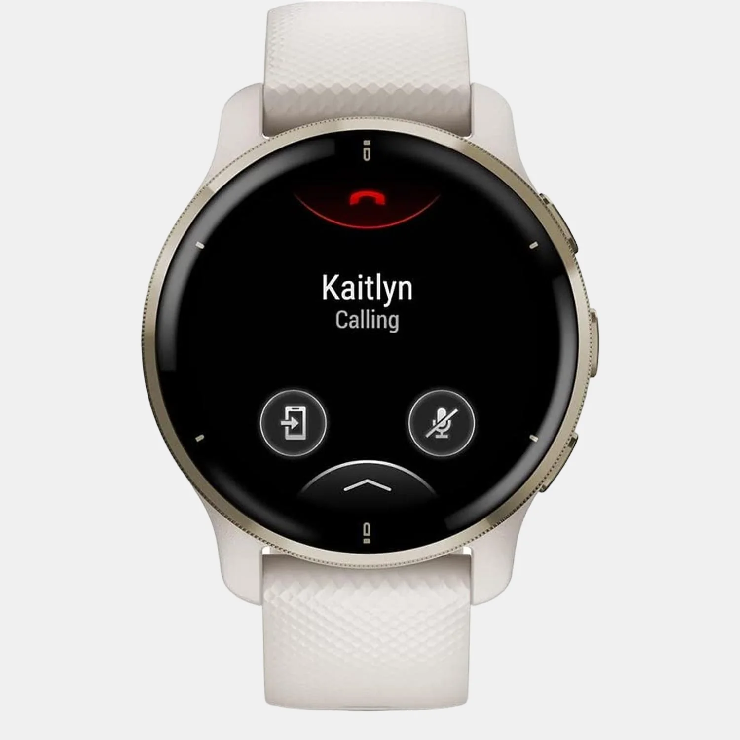 Women Processor White Dial Amoled Silicone Watch VENU 2 PLUS IVORY CREAM GOLD 010-02496-52 - Image 3