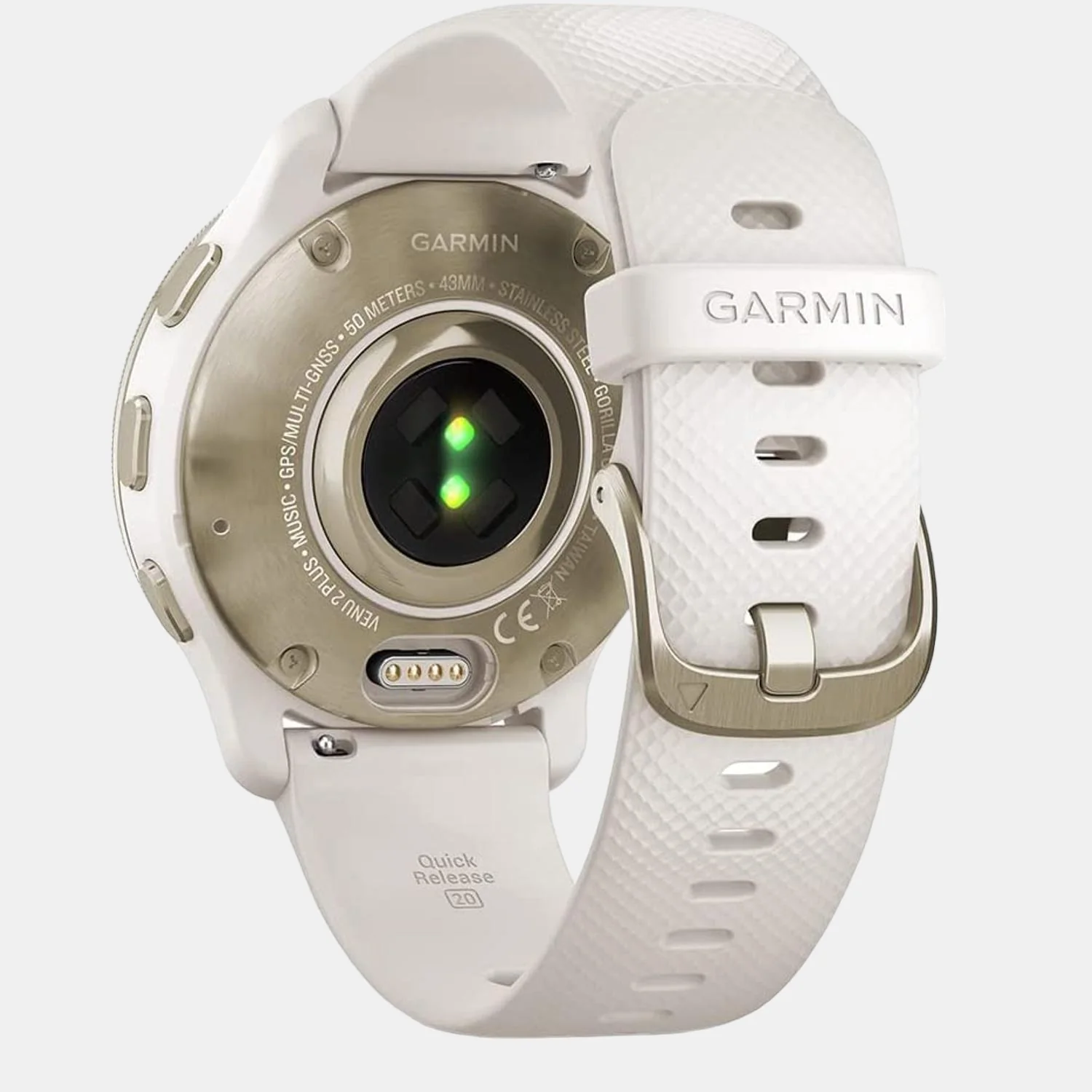 Women Processor White Dial Amoled Silicone Watch VENU 2 PLUS IVORY CREAM GOLD 010-02496-52 - Image 5