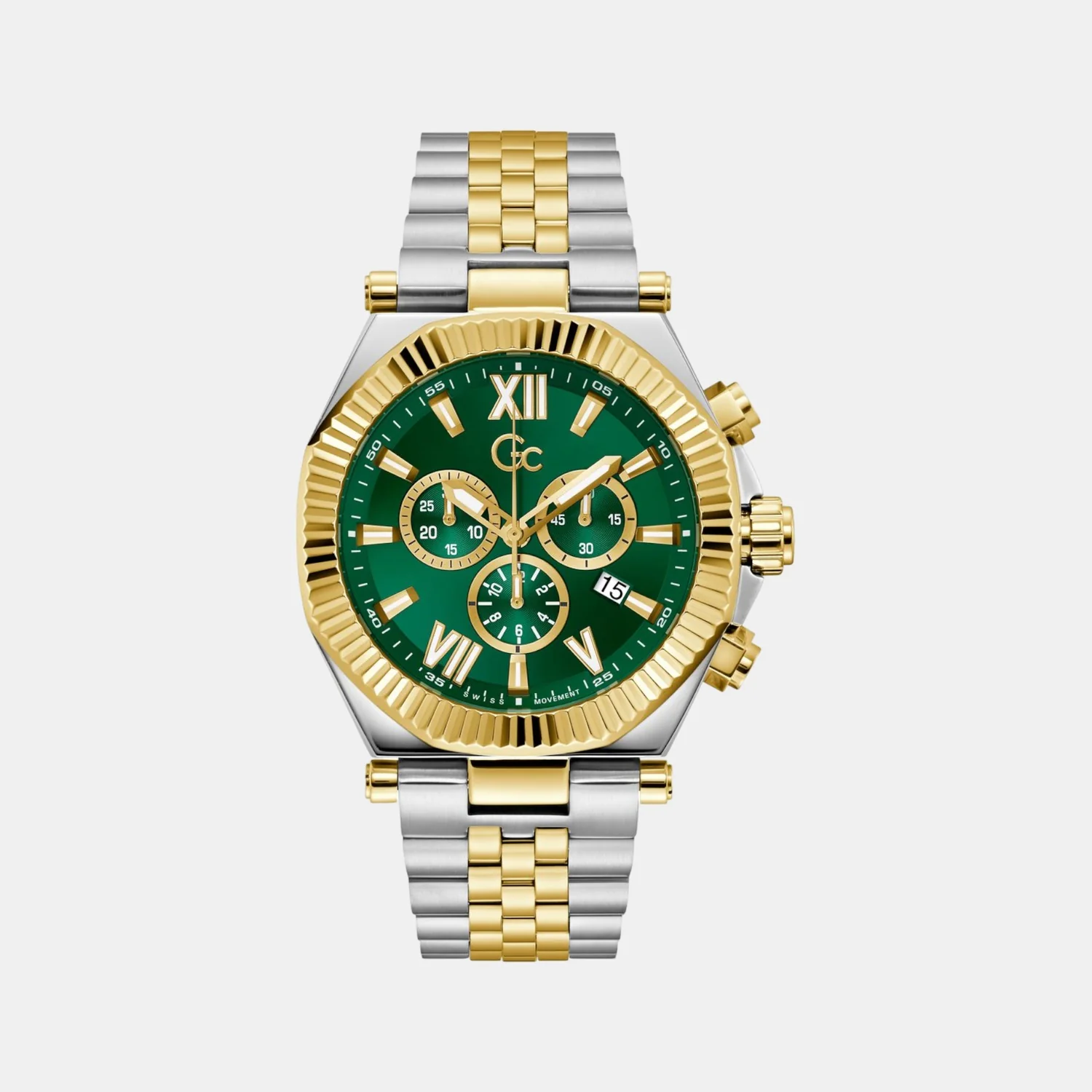Gc Atlas Men Quartz Green Dial Chronograph Stainless Steel Watch Z66003G9 - Image 2