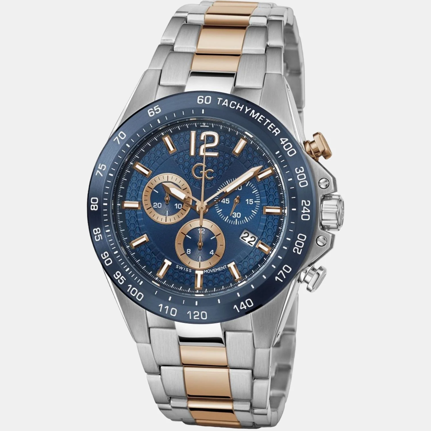 Audacious Chrono Men Quartz Blue Dial Chronograph Stainless Steel Watch Z07004G7MF - Image 2