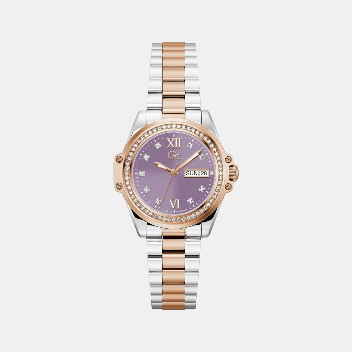 Gc Bolt Lady Women Quartz Purple Dial Analog Stainless Steel Watch Z53005L3 - Image 2