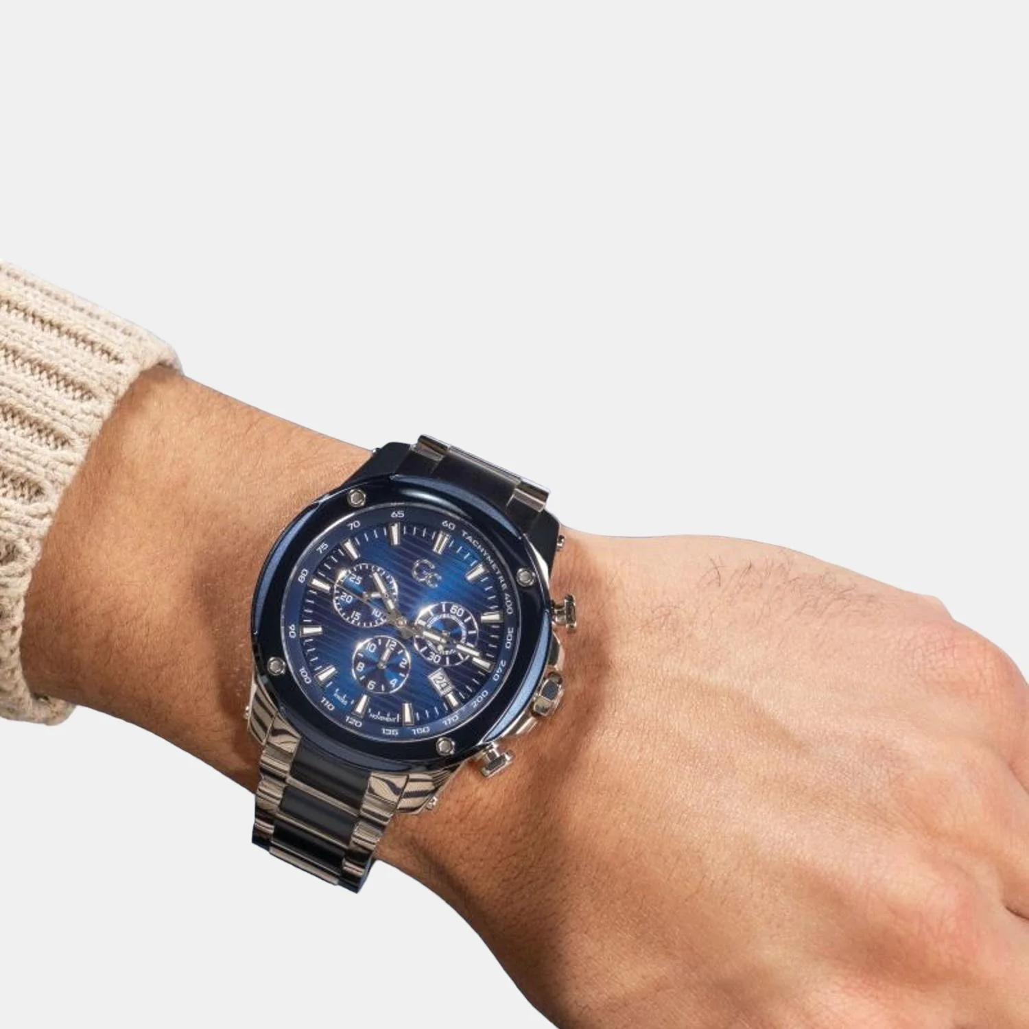 Brave Men Quartz Blue Dial Chronograph Stainless Steel Watch Z13002G7MF - Image 6