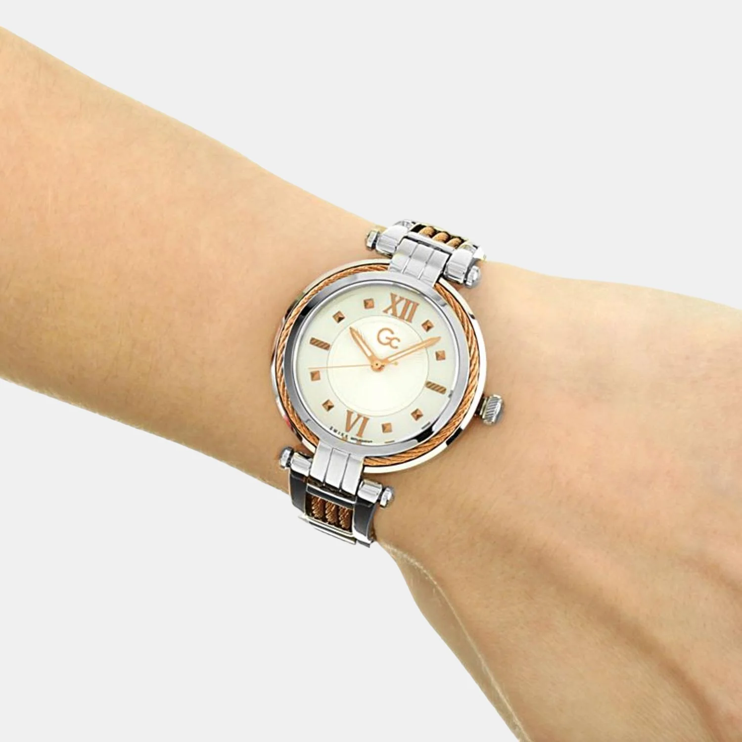 CableBijou Women Quartz White Dial Analog Stainless Steel Watch Y56003L1MF - Image 5