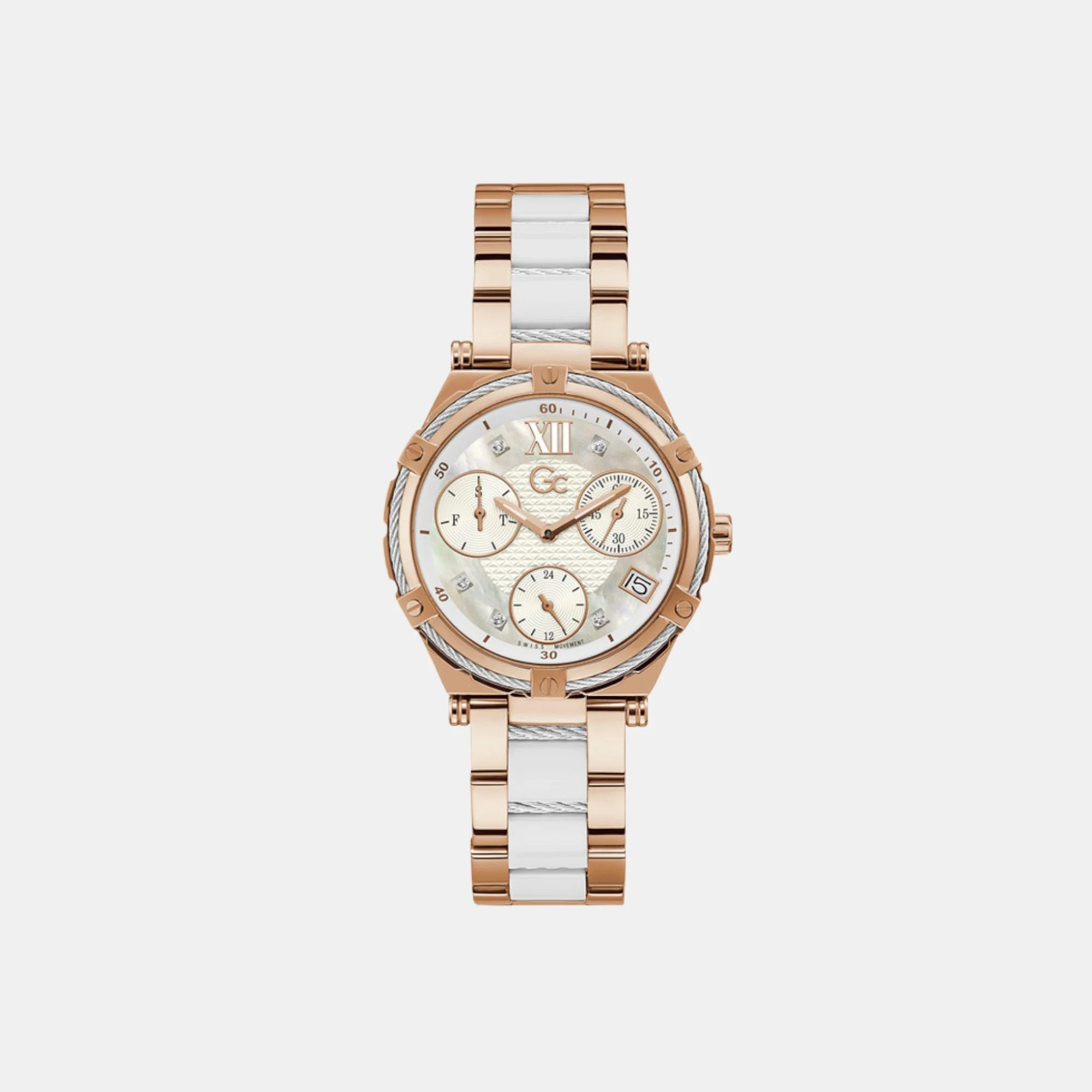 CableSport Women Quartz Two Tone Dial Chronograph Stainless Steel Watch Y87002L1MF