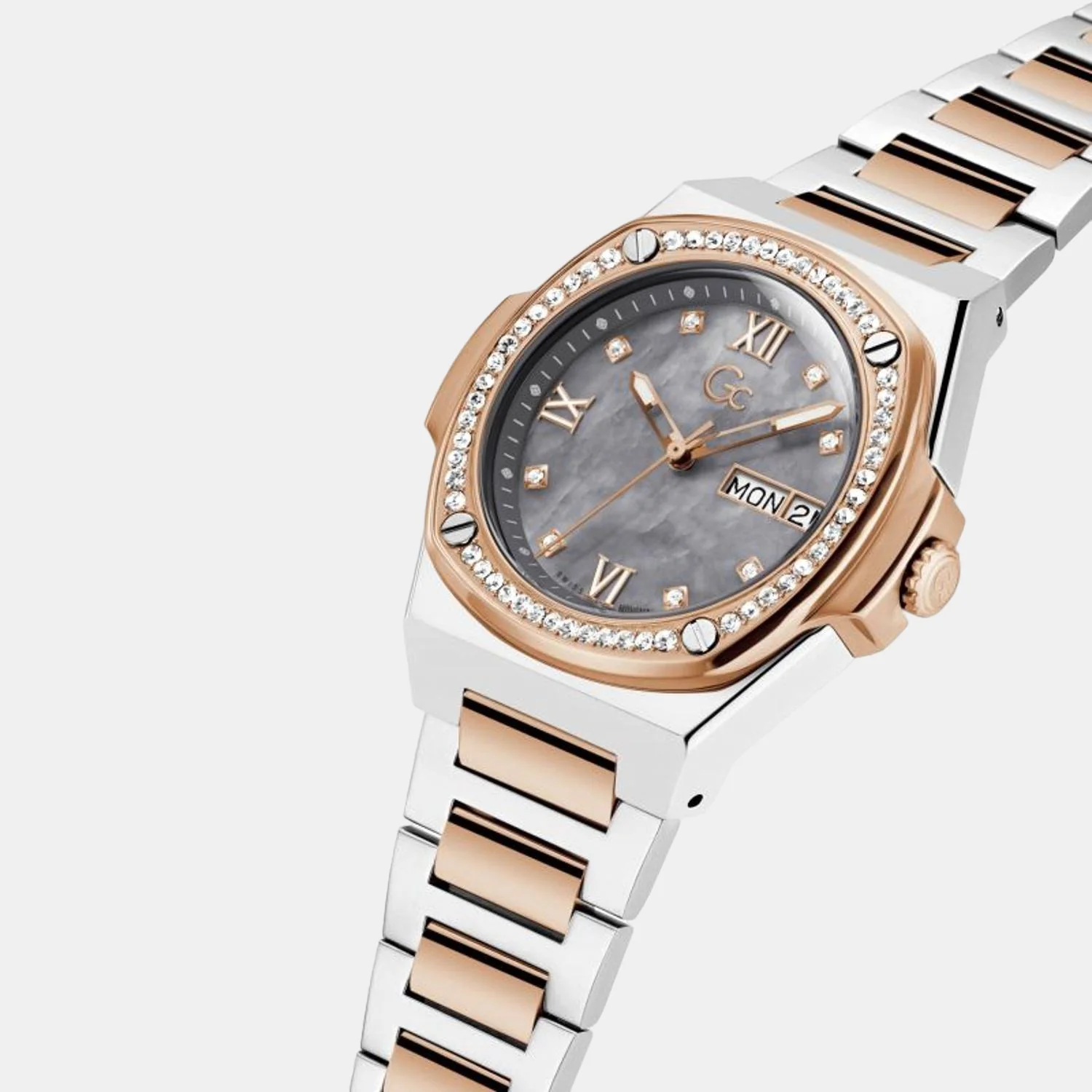 Coussin Shape Lady Women Quartz Grey Dial Analog Stainless Steel Watch Y98001L5MF - Image 4