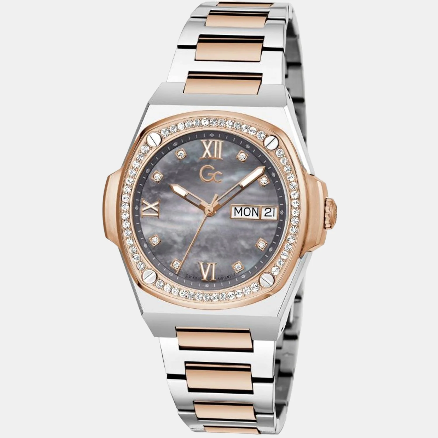 Coussin Shape Lady Women Quartz Grey Dial Analog Stainless Steel Watch Y98001L5MF - Image 5