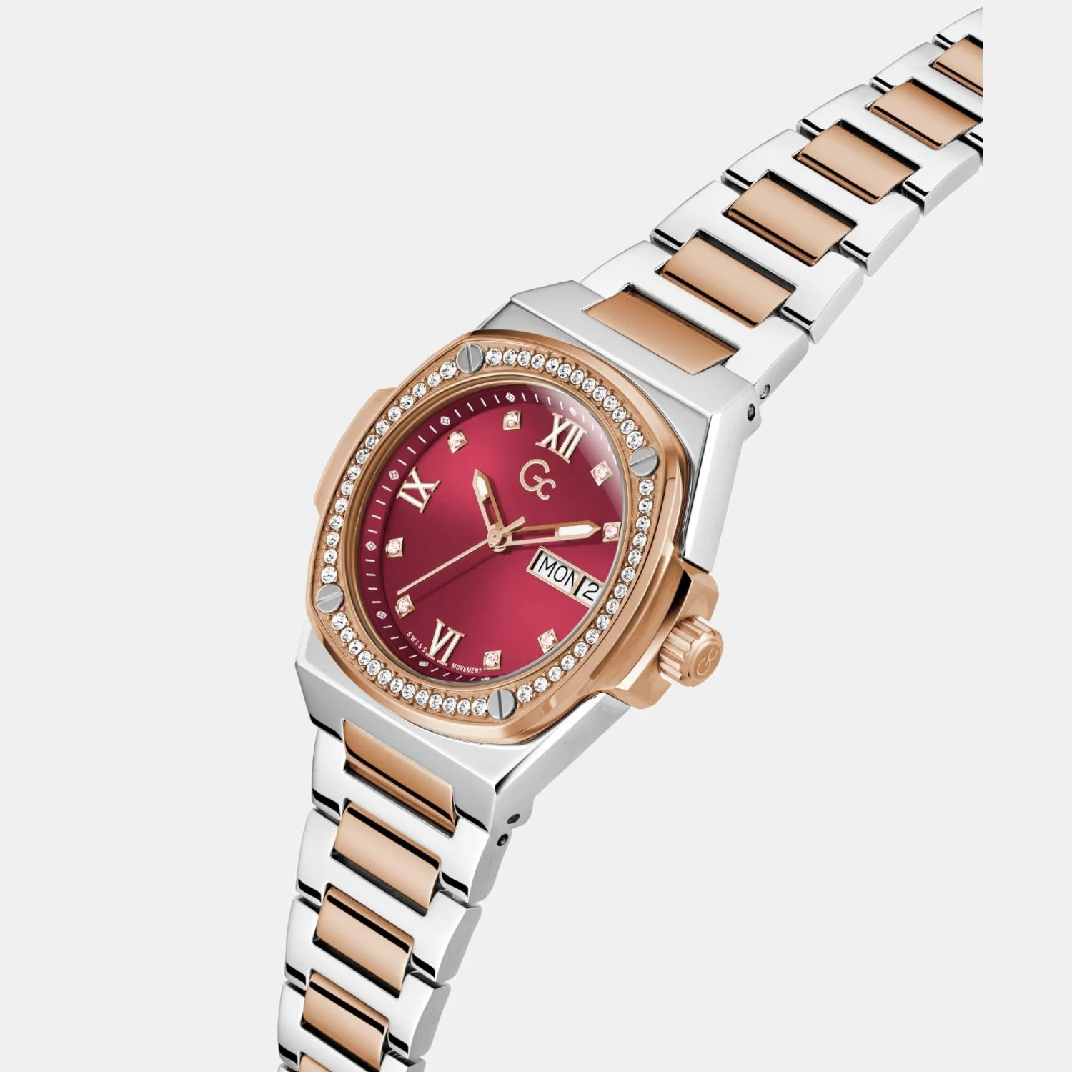 Coussin Shape Lady Women Quartz Red Dial Analog Stainless Steel Watch Y98009L3MF - Image 4