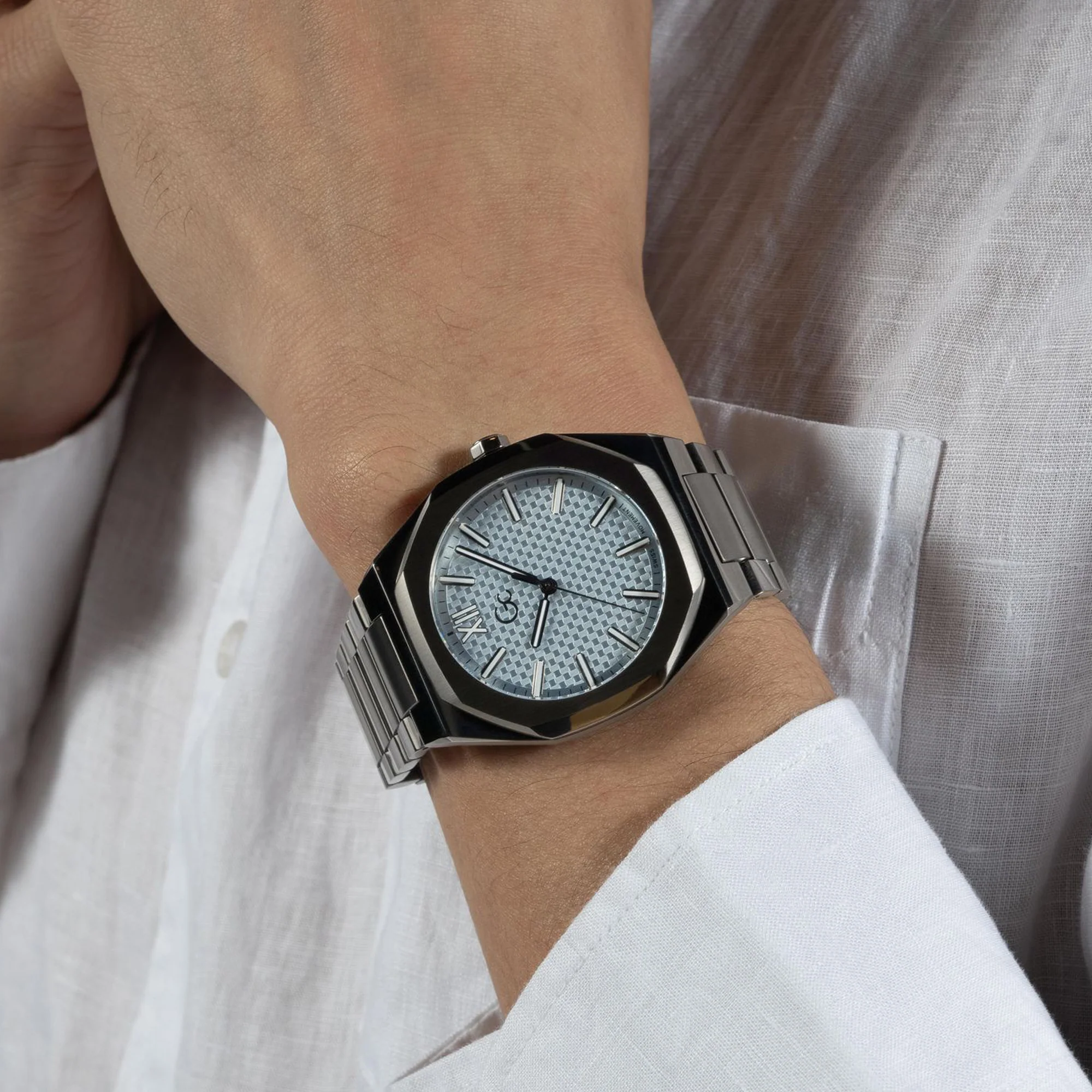 Coussin Sleek Men Quartz Blue Dial Analog Stainless Steel Watch Z26003G7MF - Image 9