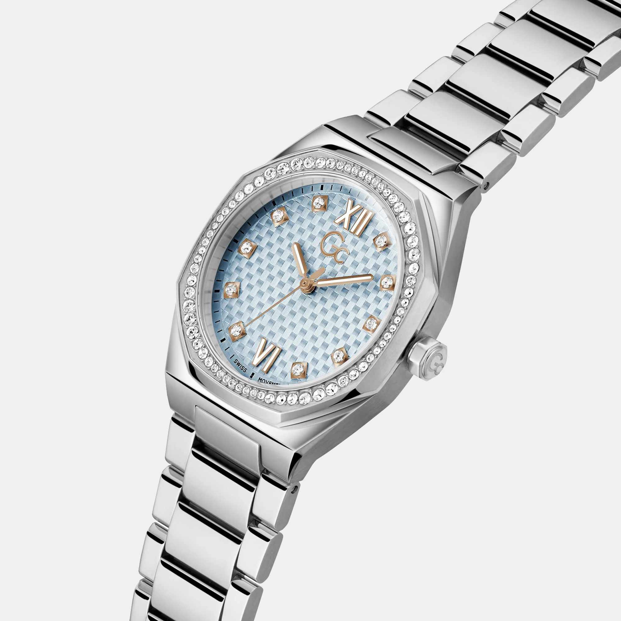 Coussin Sleek Women Quartz Blue Dial Analog Stainless Steel Watch Z25003L7MF - Image 3
